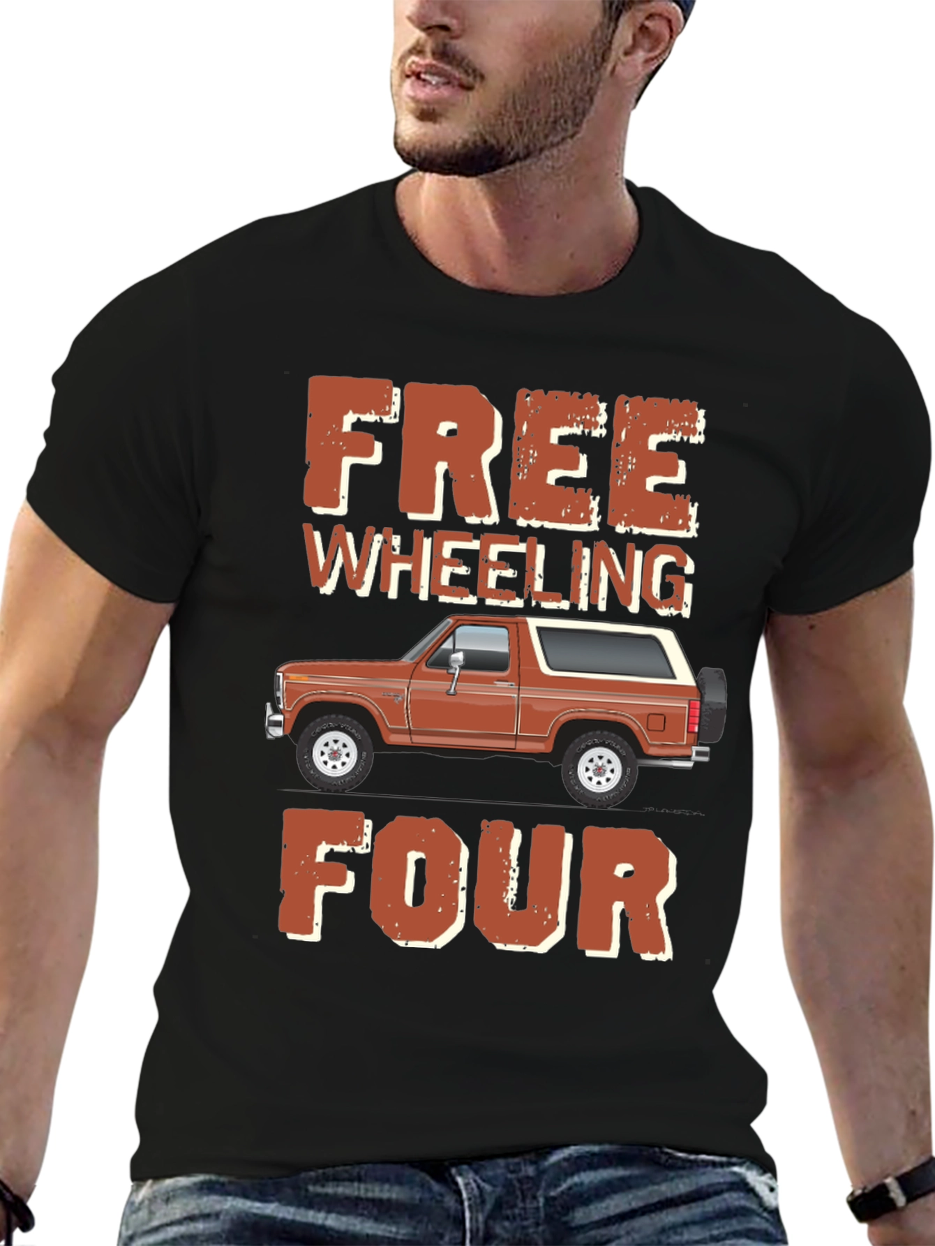 Free Wheeling Four T-Shirt - Off Road Bronco Tee