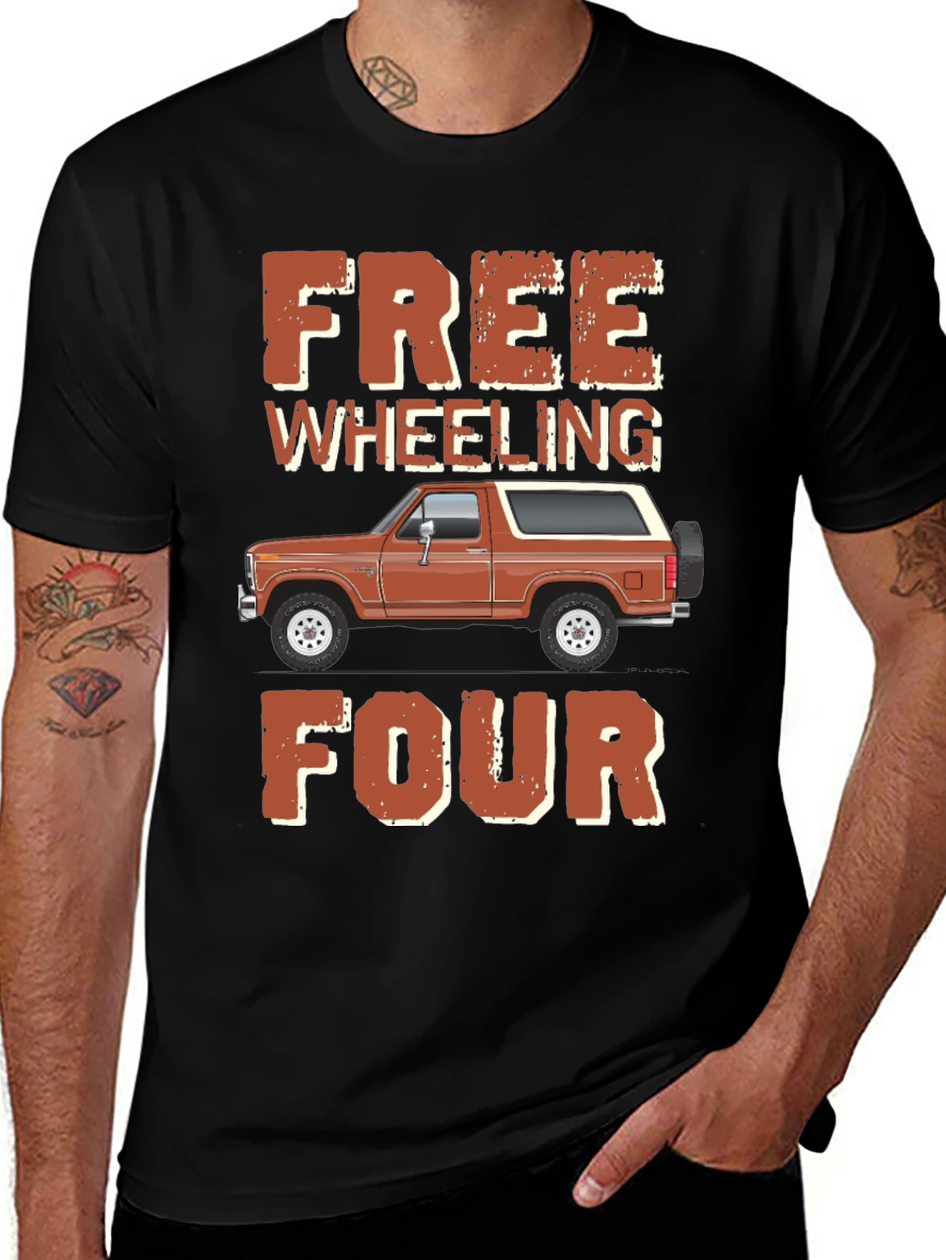 Free Wheeling Four T-Shirt - Off Road Bronco Tee