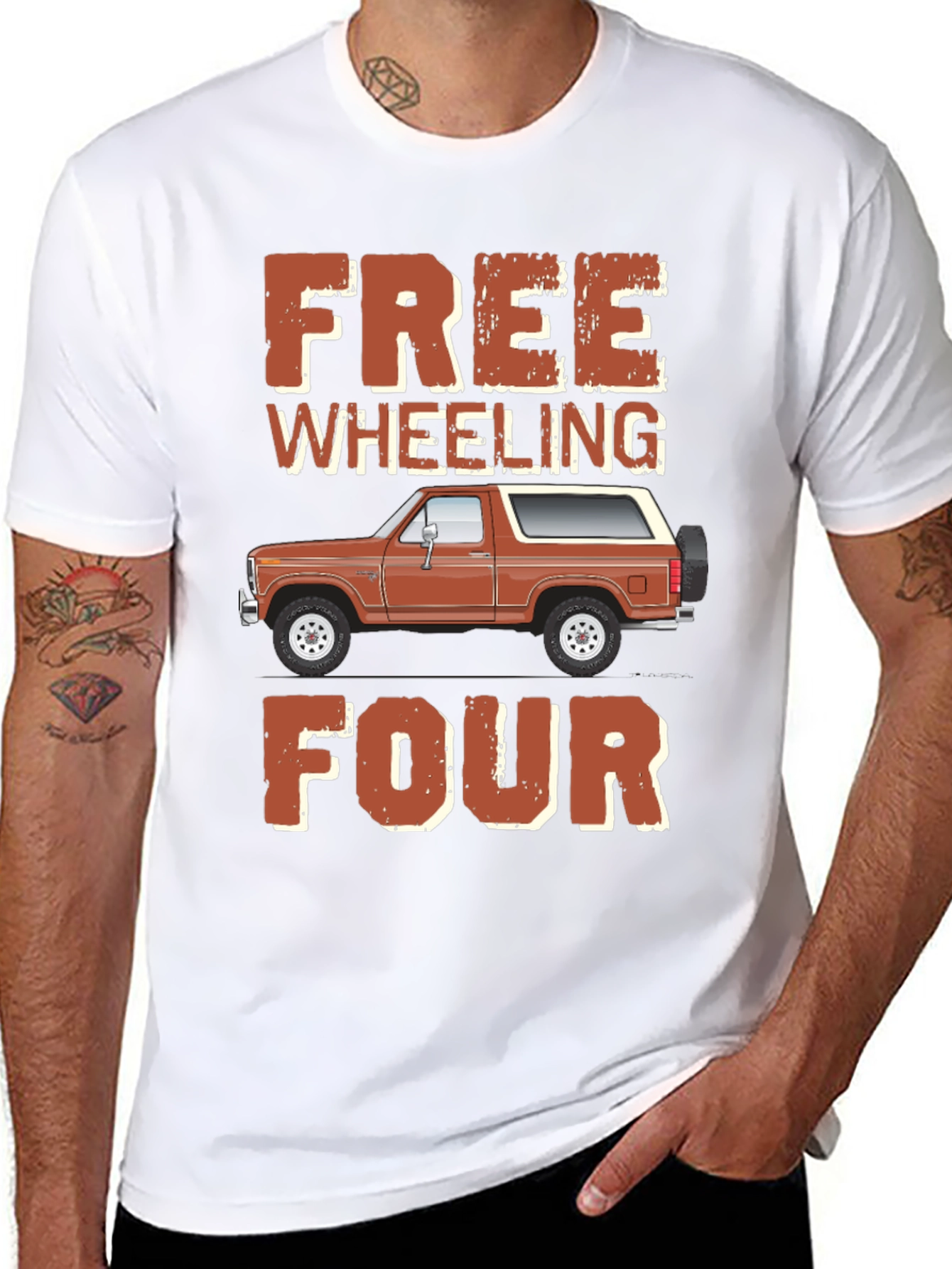 Free Wheeling Four T-Shirt - Off Road Bronco Tee