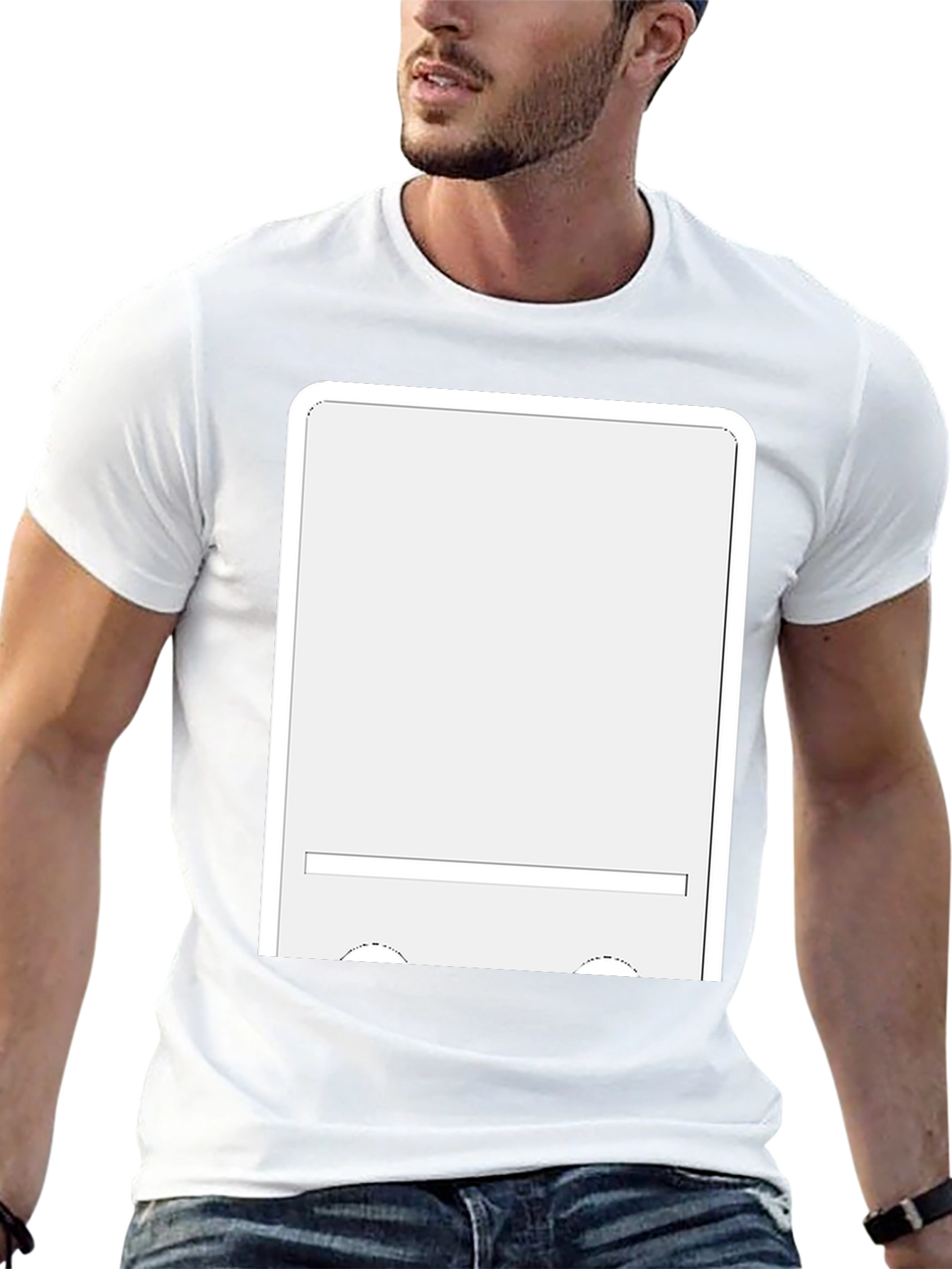 Black T-Shirt with White Graphic Insert