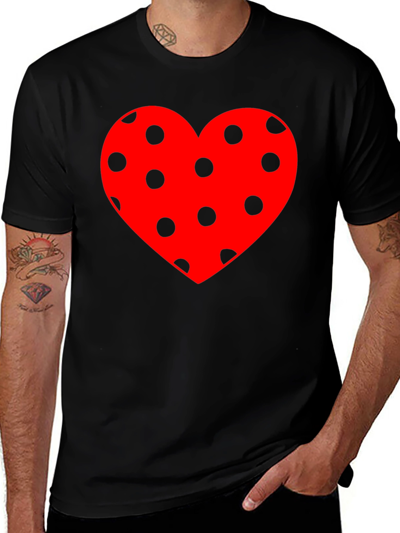 Polka Dot Heart Tee - Stylish Casual Wear