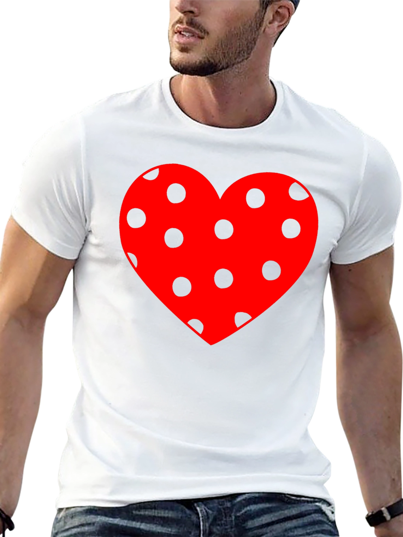Polka Dot Heart Tee - Stylish Casual Wear