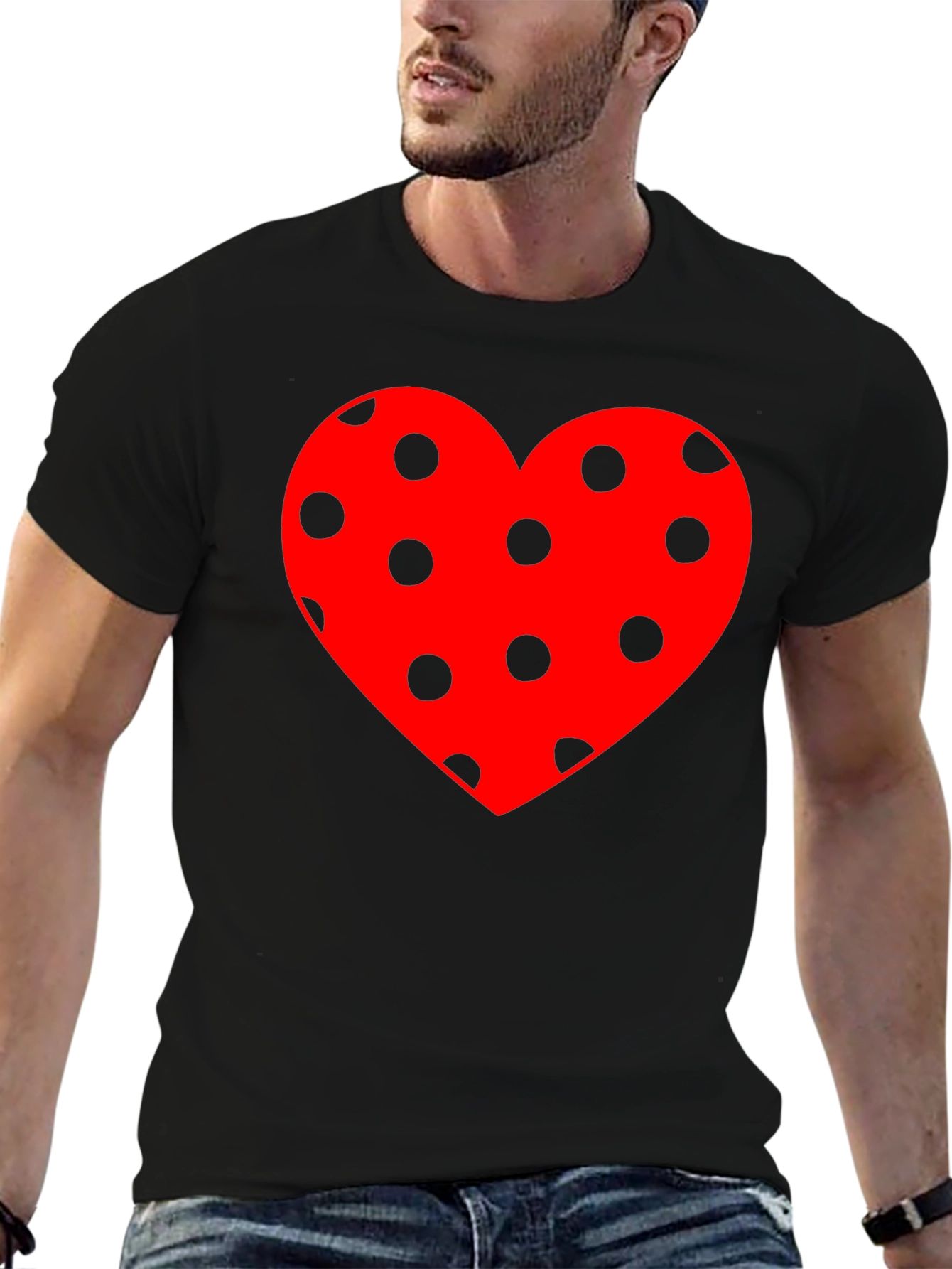 Polka Dot Heart Tee - Stylish Casual Wear