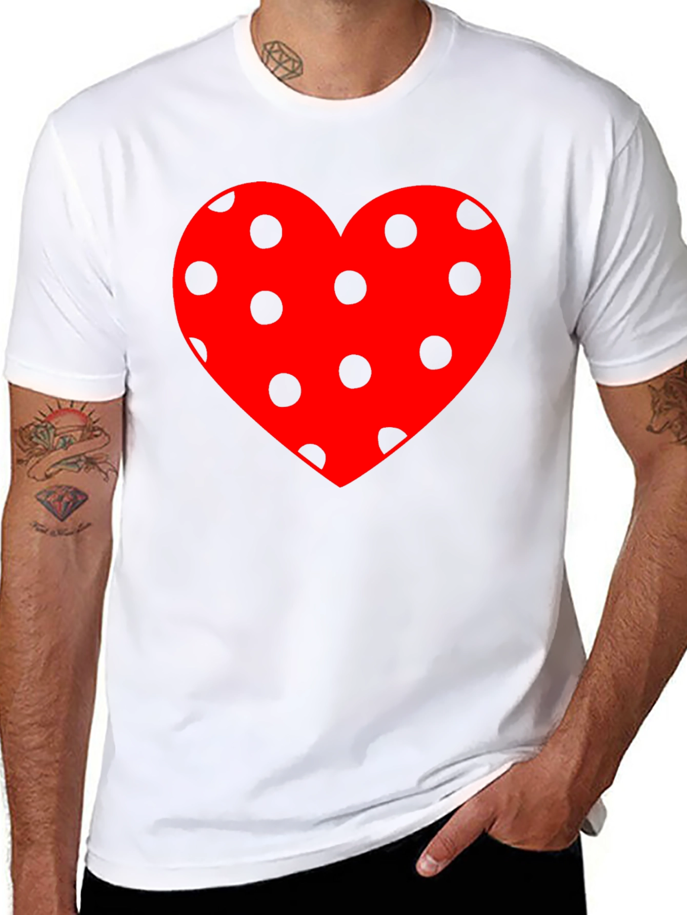 Polka Dot Heart Tee - Stylish Casual Wear