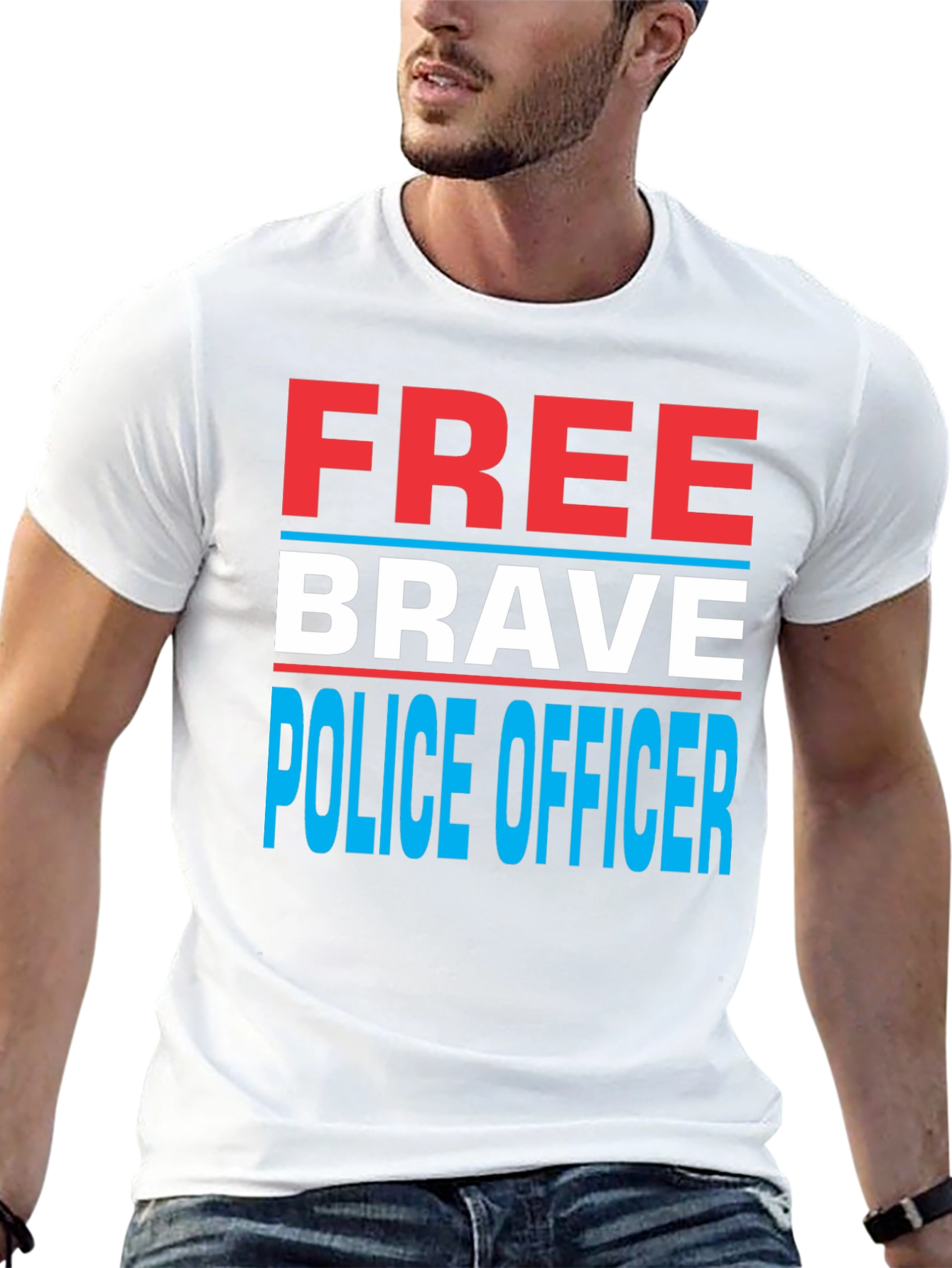 Free Brave Police Officer T-Shirt