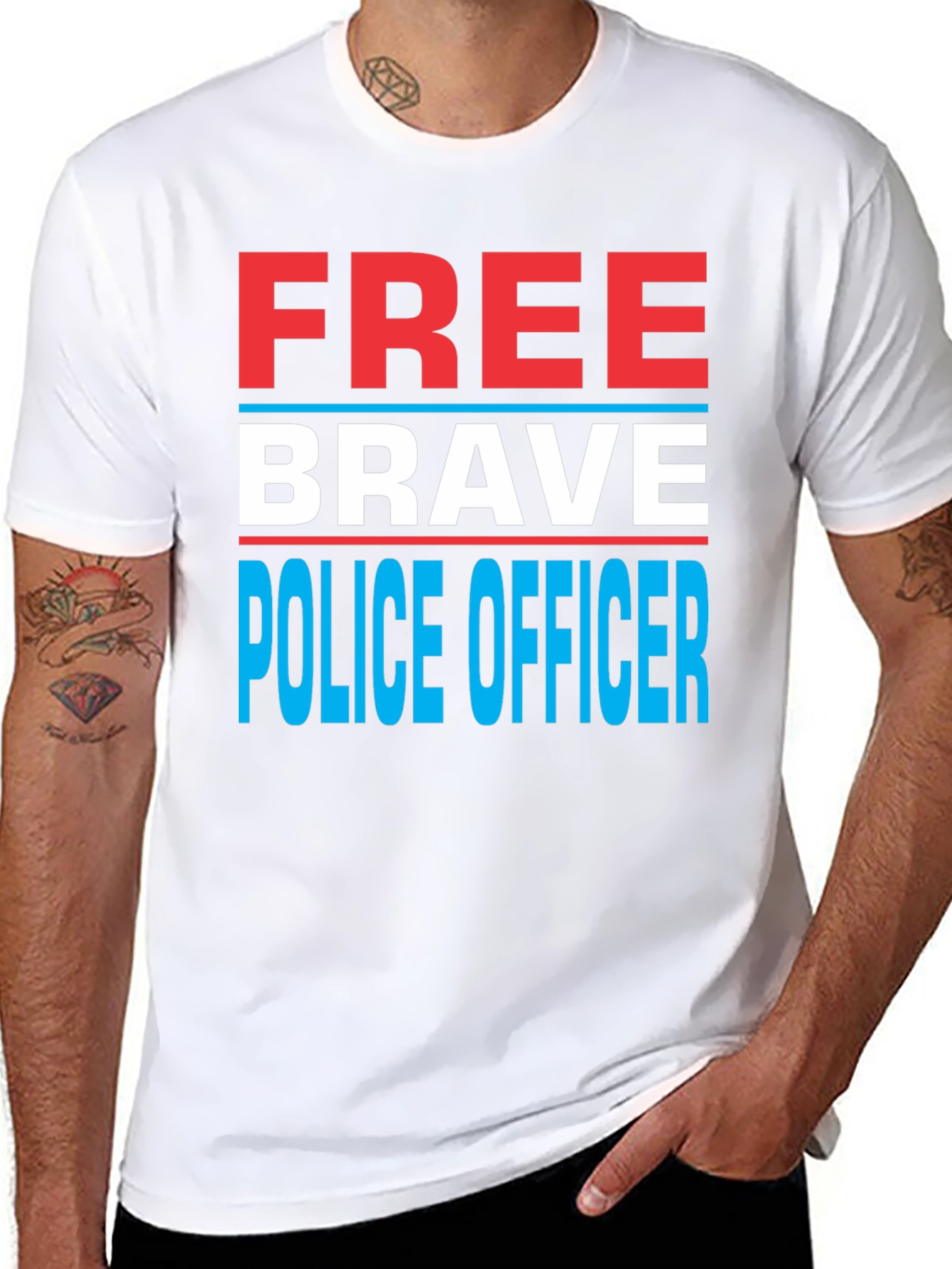Free Brave Police Officer T-Shirt