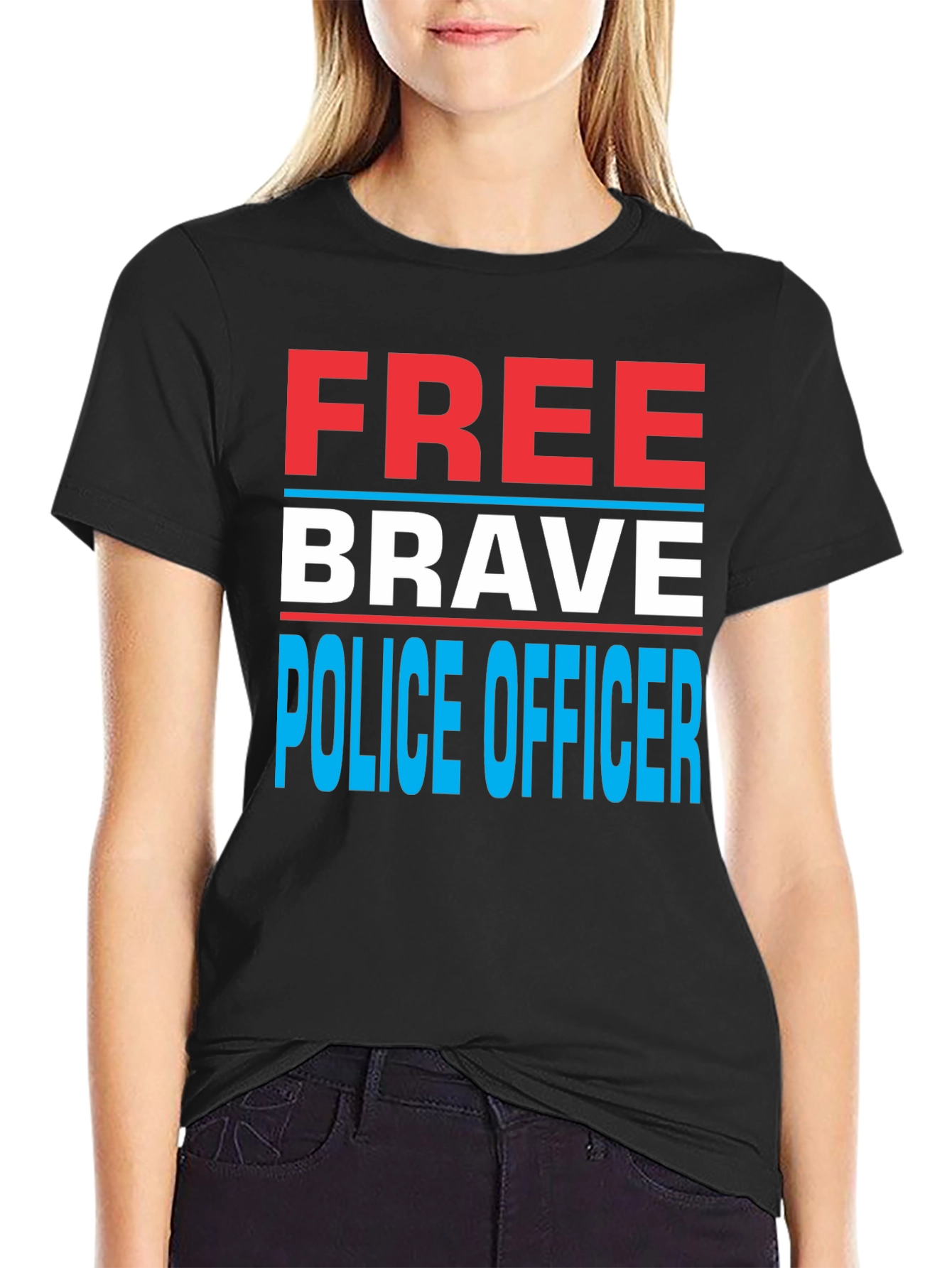 Free Brave Police Officer T-Shirt