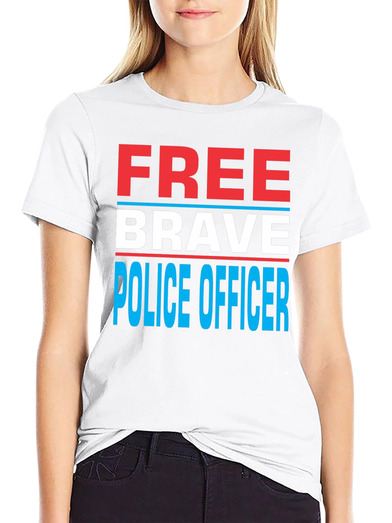 Free Brave Police Officer T-Shirt