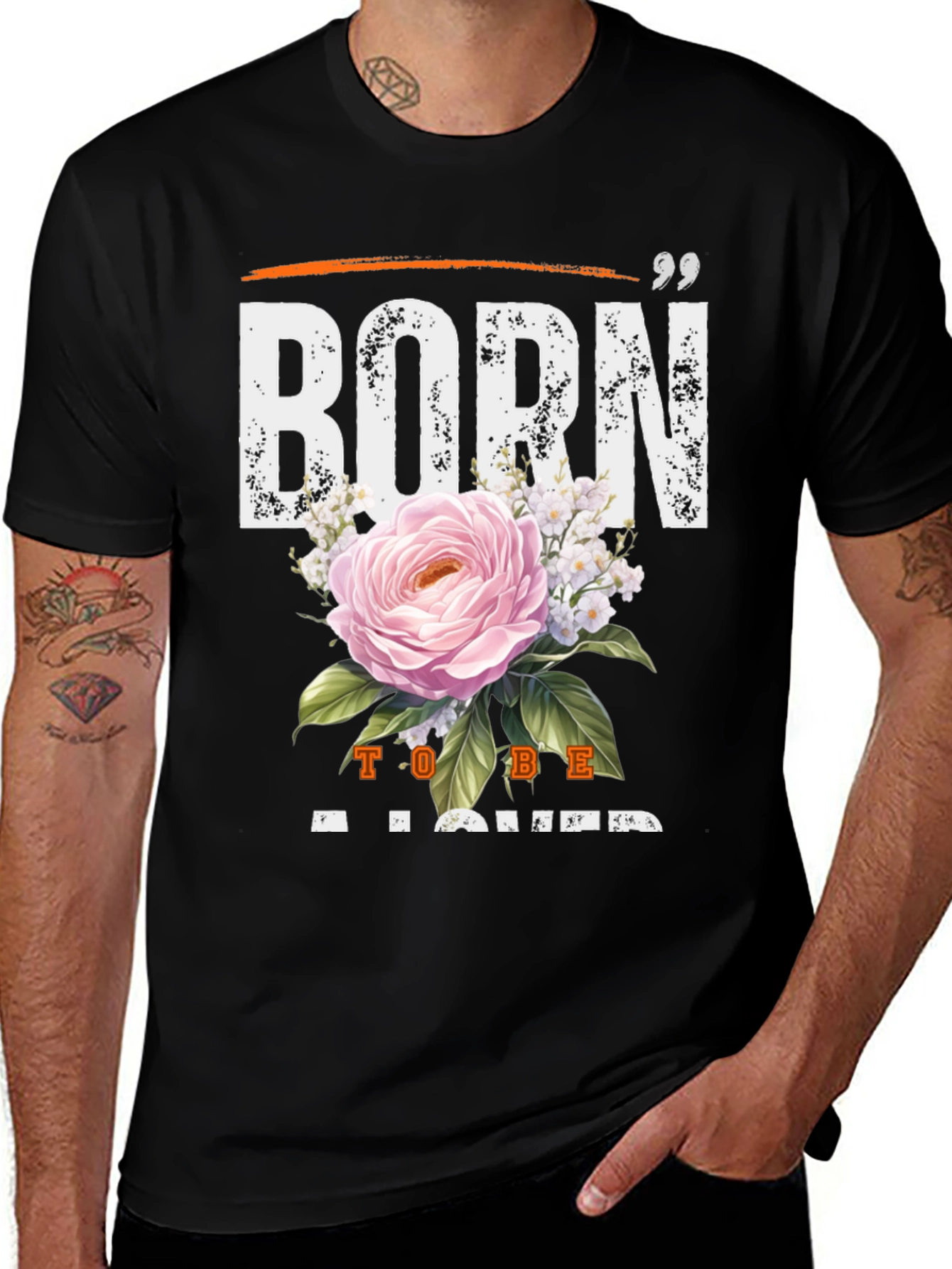 Born to Be Loved Black Graphic Tee