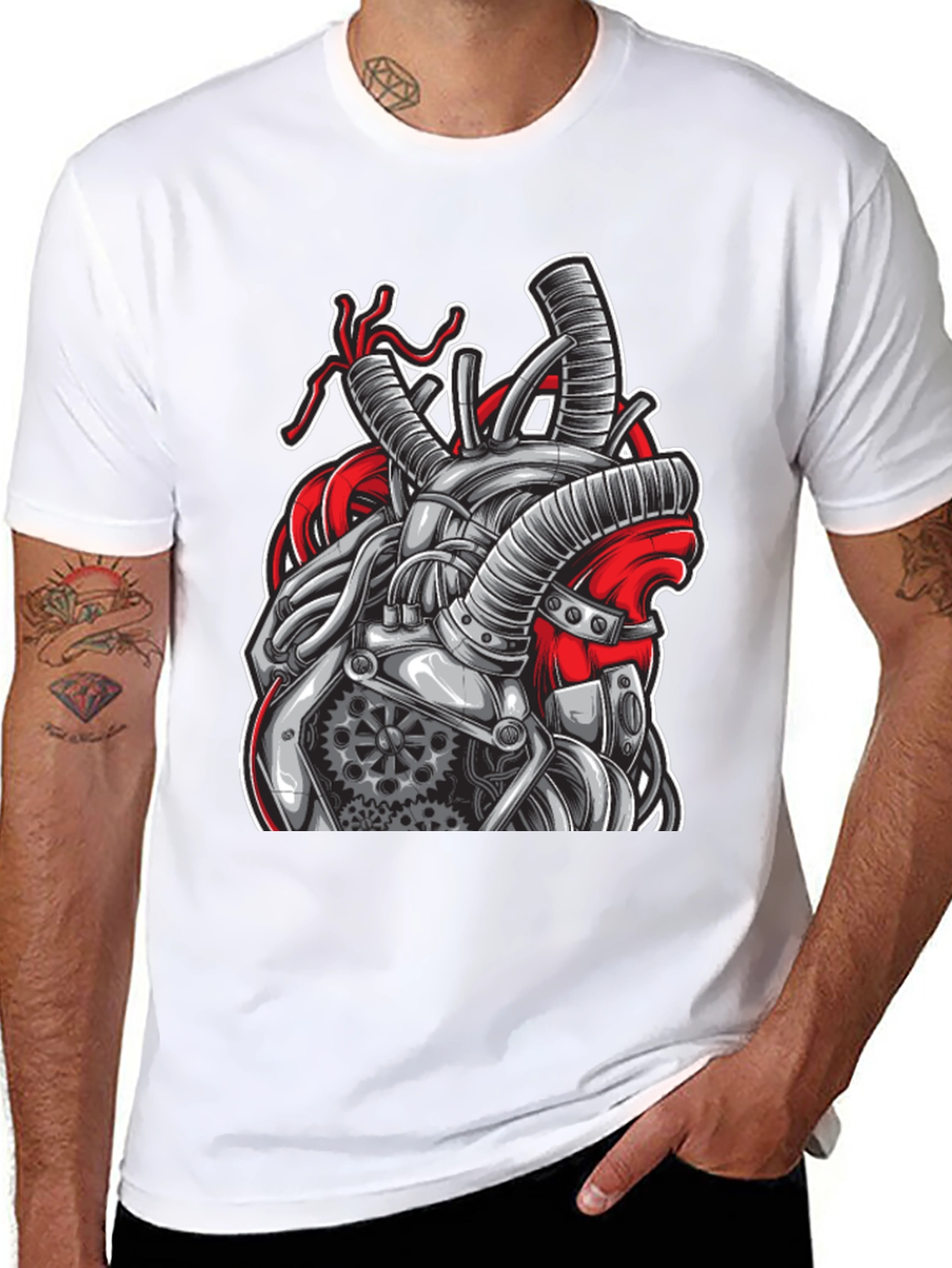 Steampunk Heart T-Shirt - Mechanical Anatomical Design