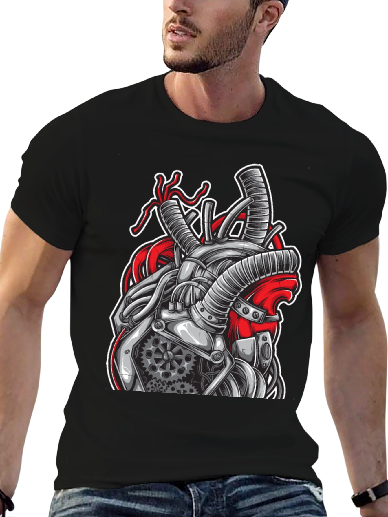 Steampunk Heart T-Shirt - Mechanical Anatomical Design