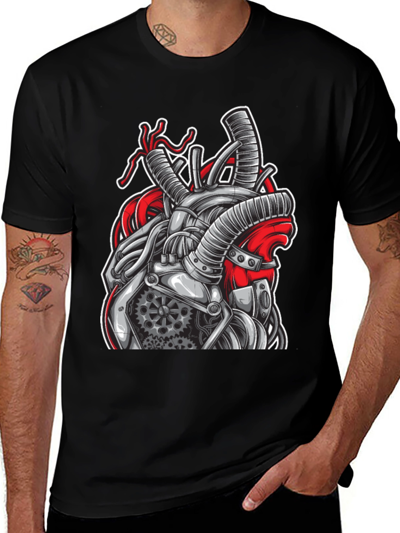 Steampunk Heart T-Shirt - Mechanical Anatomical Design