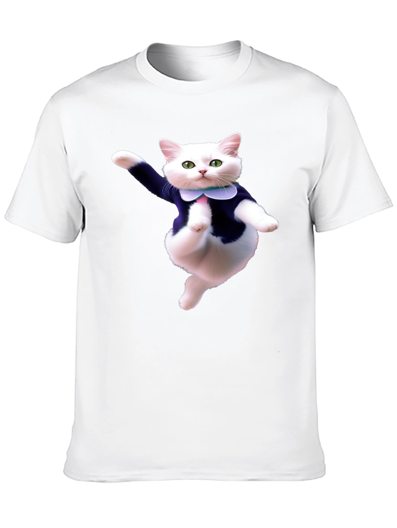 Dancing Cat T-Shirt - Black Cotton Tee