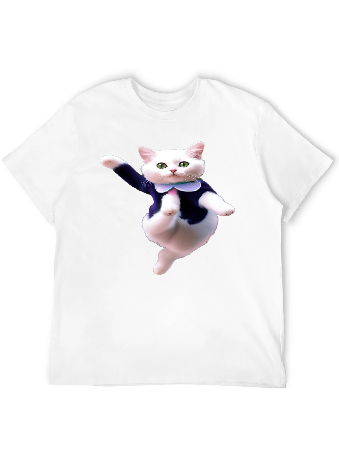 Dancing Cat T-Shirt - Black Cotton Tee