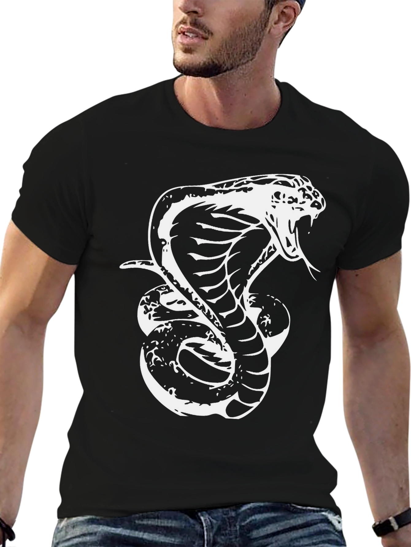 Cobra Graphic Tee - Black Snake Design