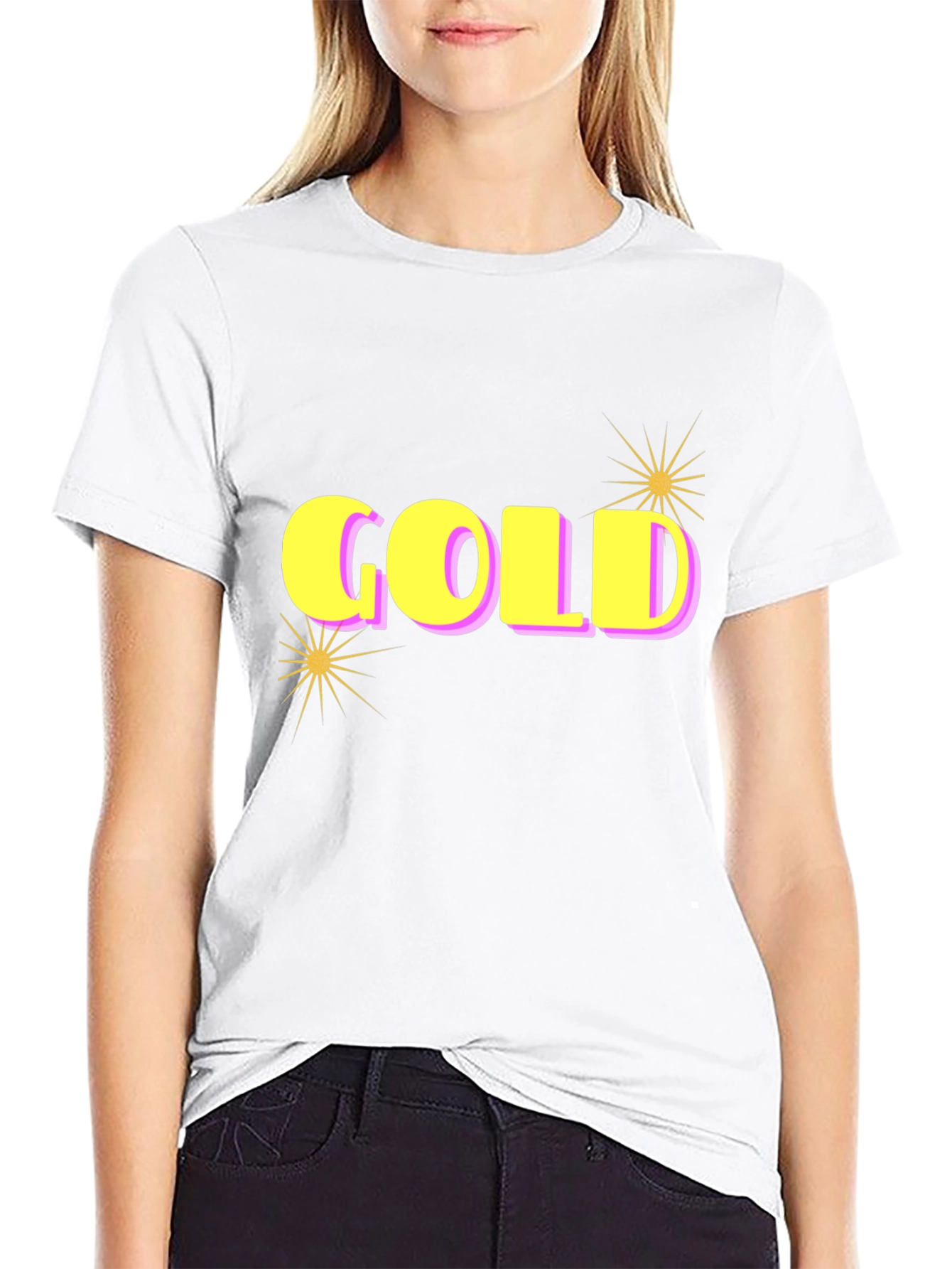 GOLD Graphic Print Tee - Stylish Black Cotton T-Shirt