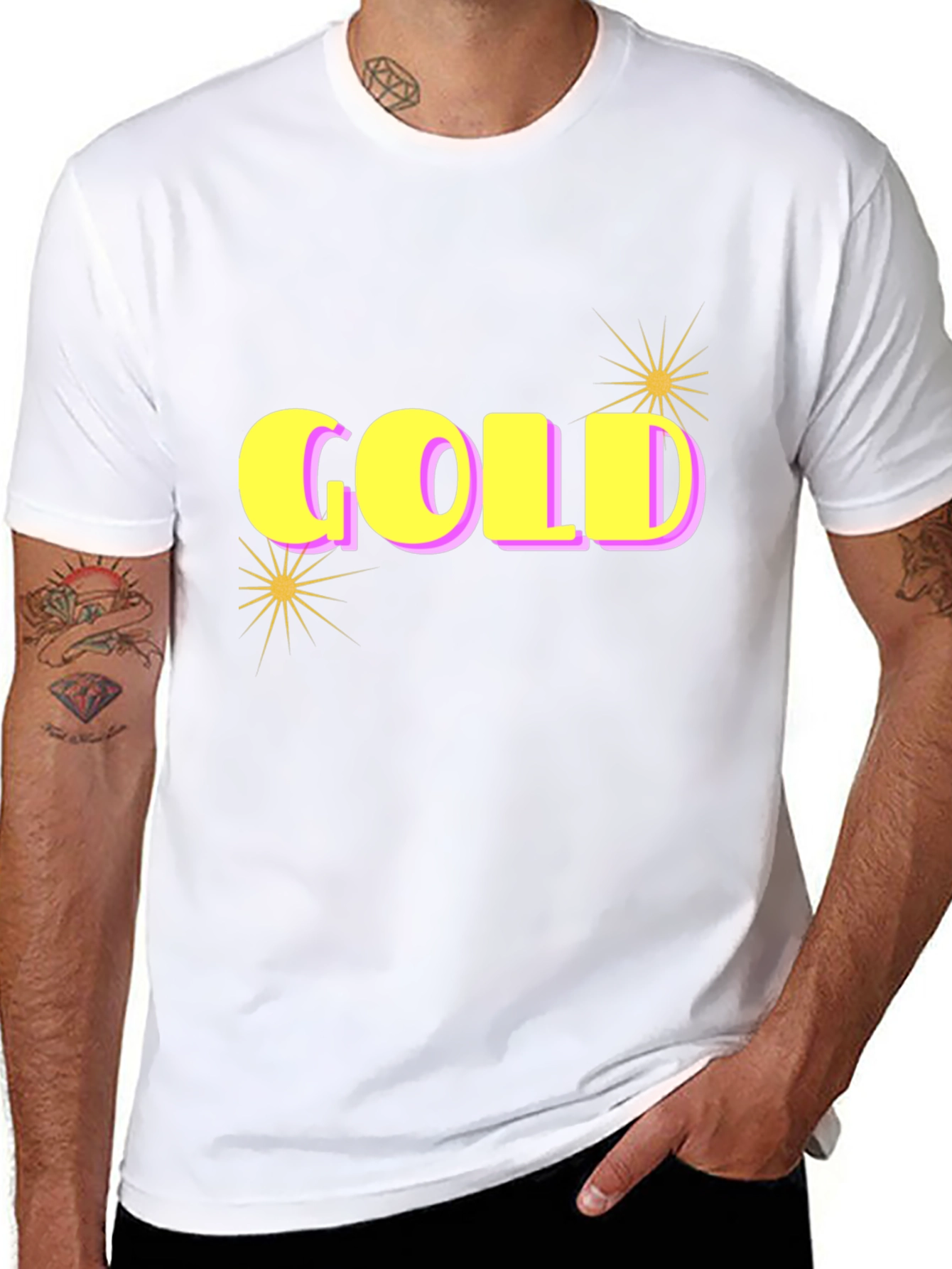 GOLD Graphic Print Tee - Stylish Black Cotton T-Shirt