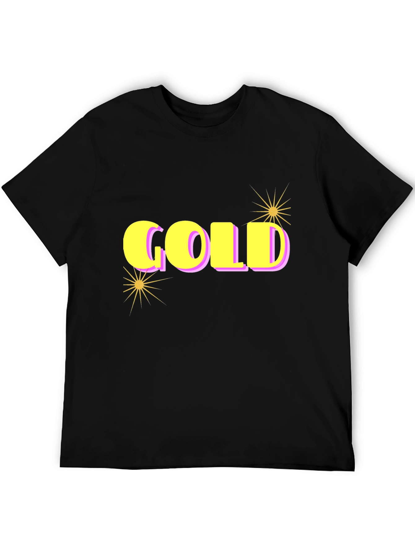 GOLD Graphic Print Tee - Stylish Black Cotton T-Shirt