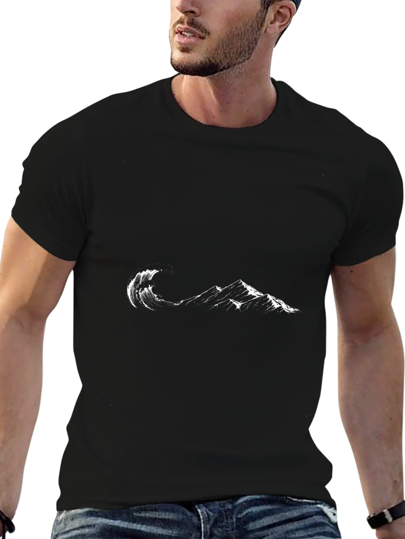 Black Wave Mountain Graphic Tee