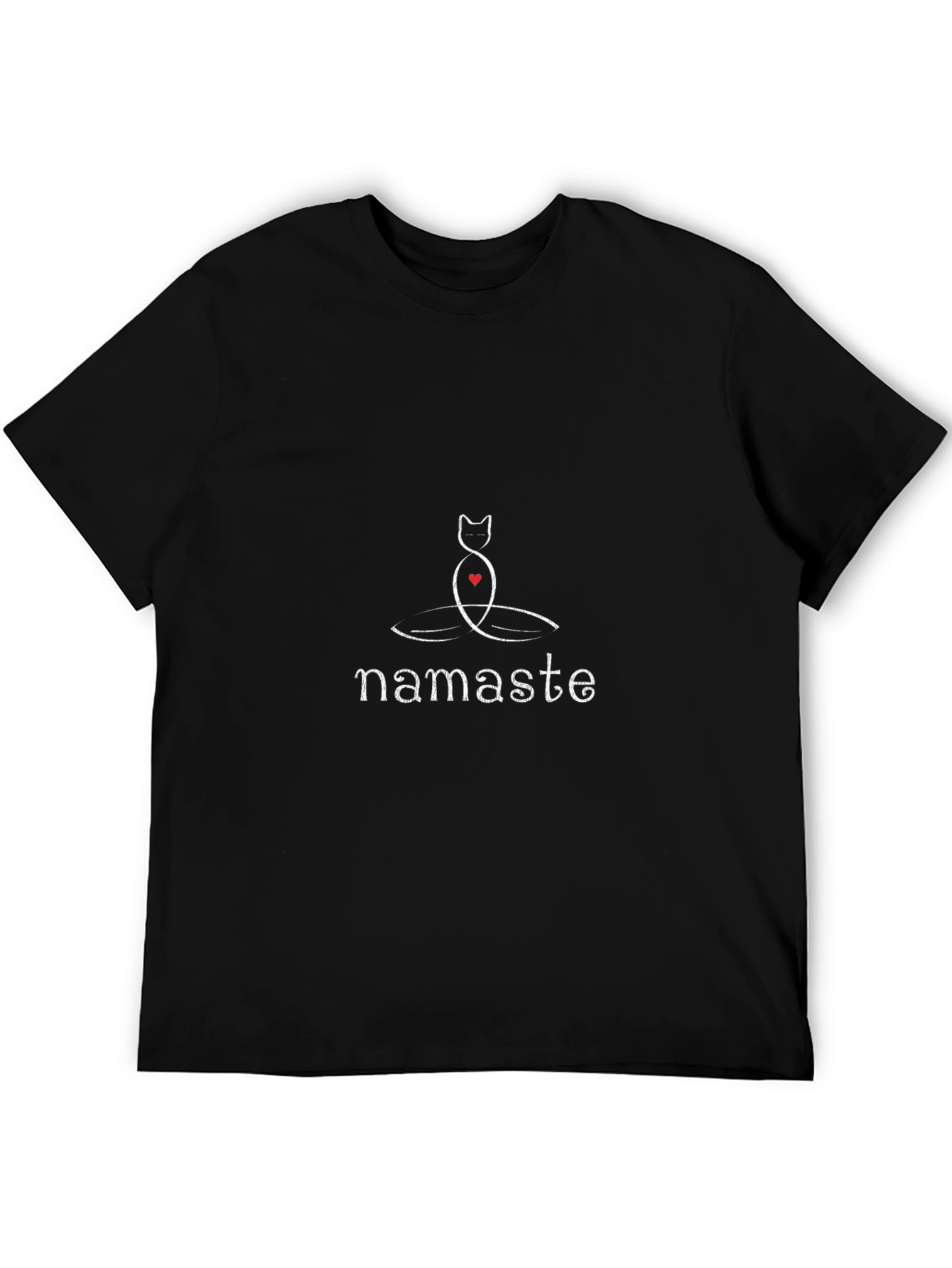 Namaste Cat Yoga Black T-Shirt