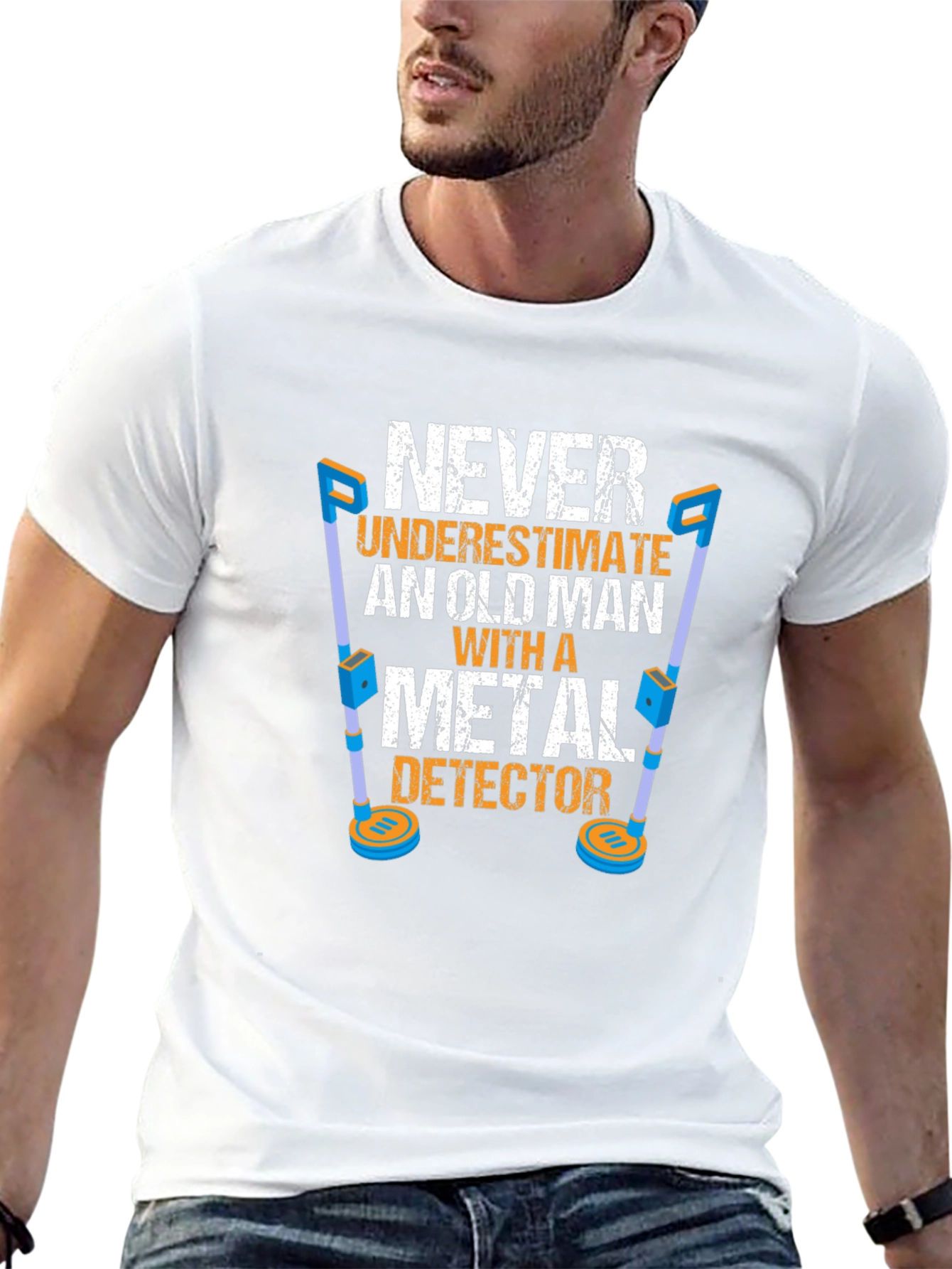 Old Man Metal Detector T-Shirt