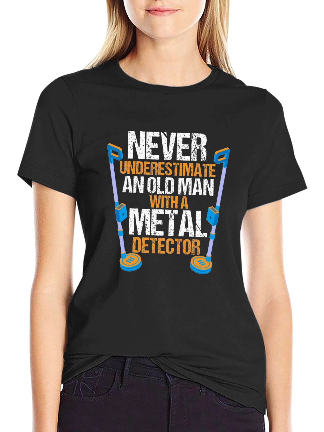 Old Man Metal Detector T-Shirt