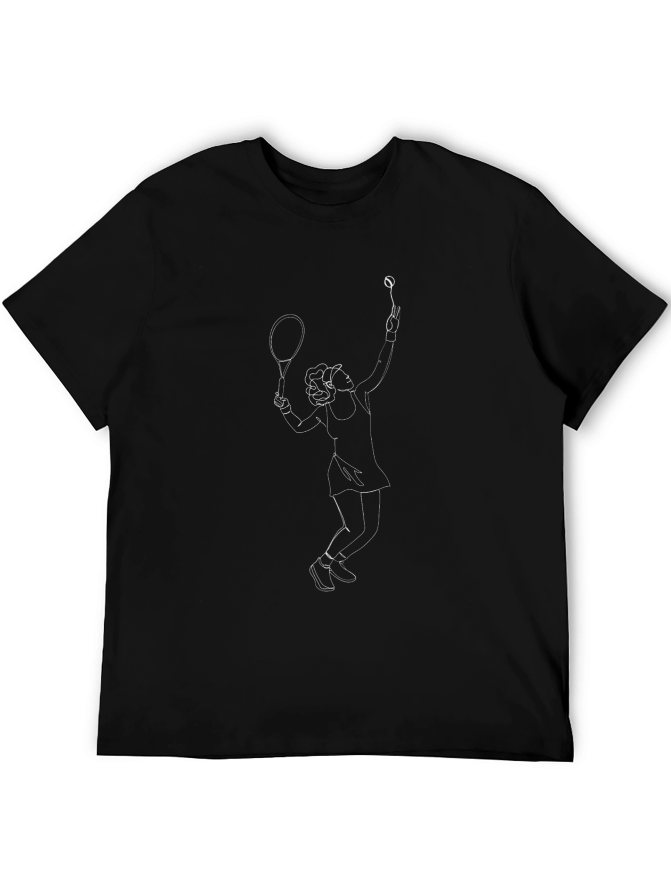 Black Tennis Player Graphic Tee