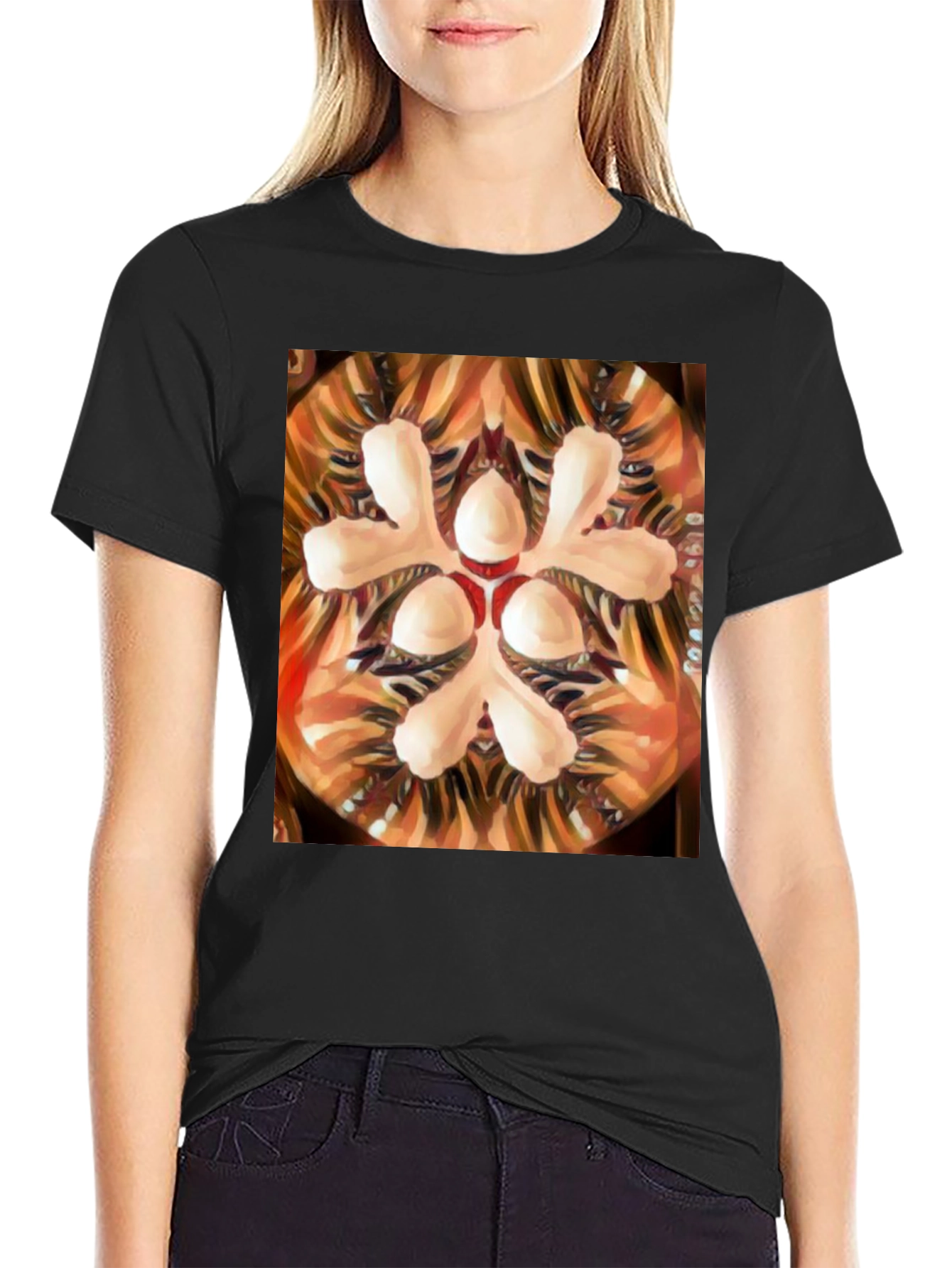 Abstract Floral Graphic Tee - Artistic Print