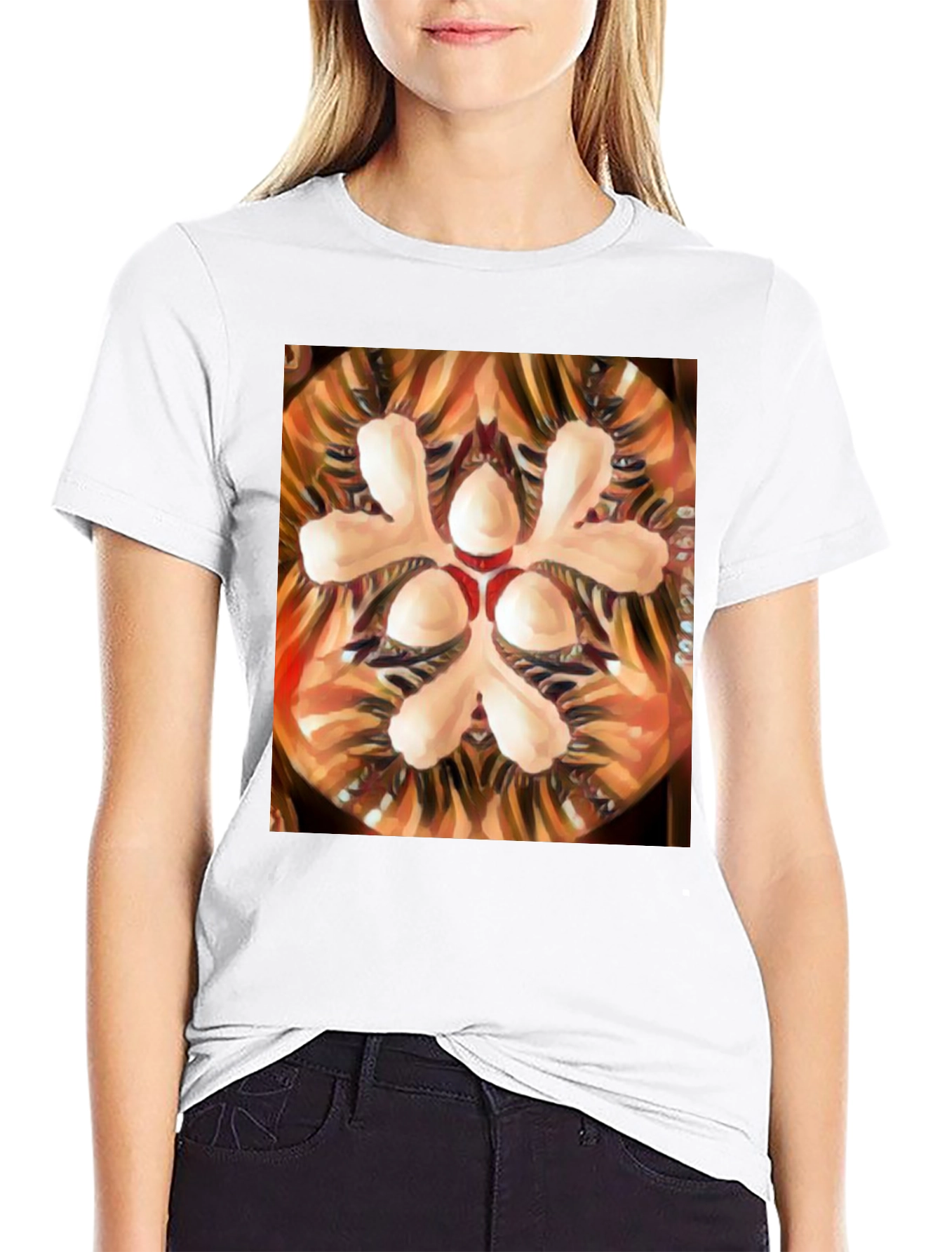 Abstract Floral Graphic Tee - Artistic Print