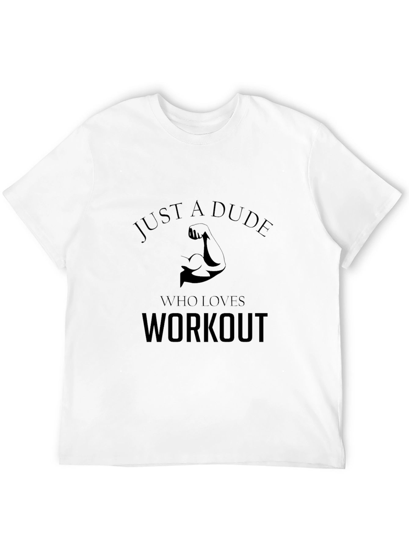 Workout Dude Graphic Tee - Black Cotton T-Shirt