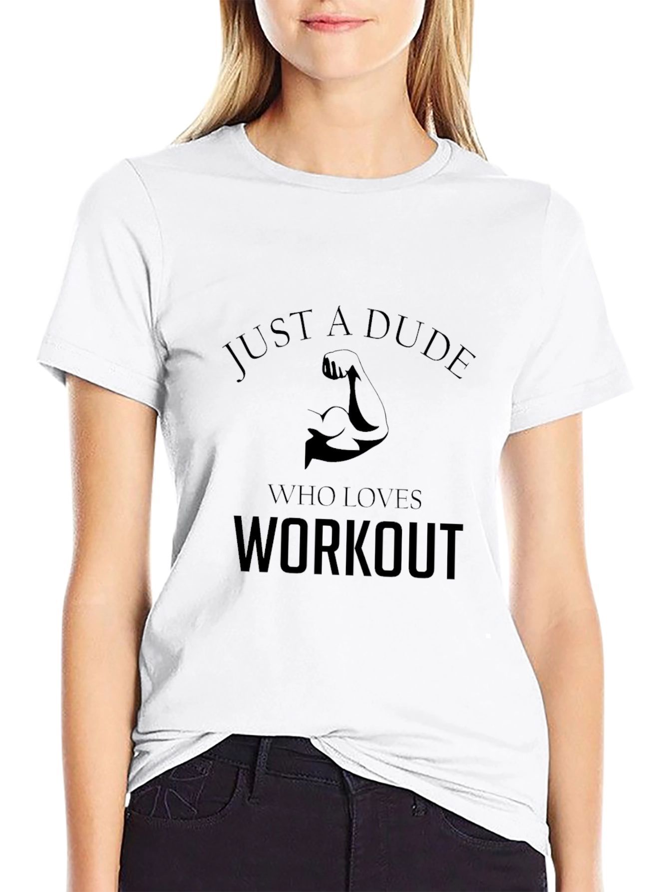 Workout Dude Graphic Tee - Black Cotton T-Shirt