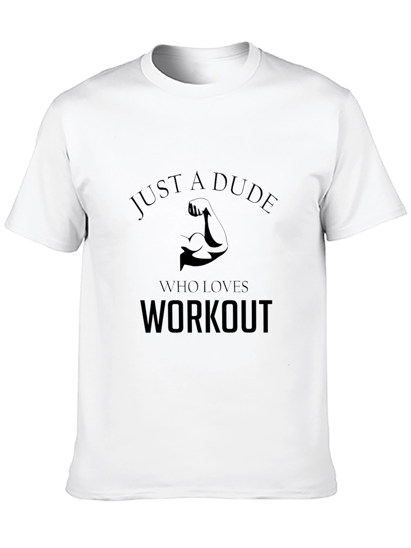 Workout Dude Graphic Tee - Black Cotton T-Shirt