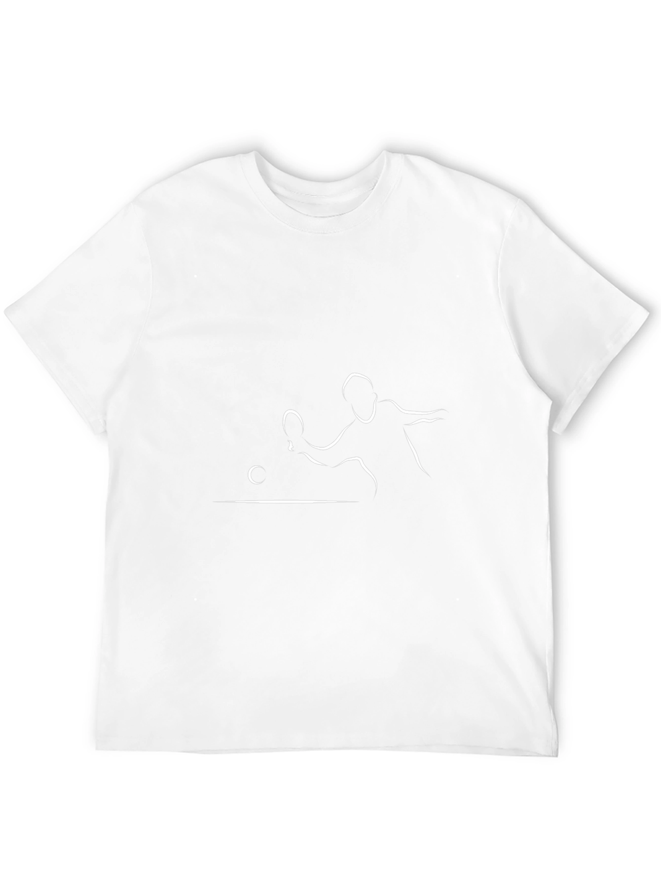 Minimalist Ping Pong Player Black T-Shirt