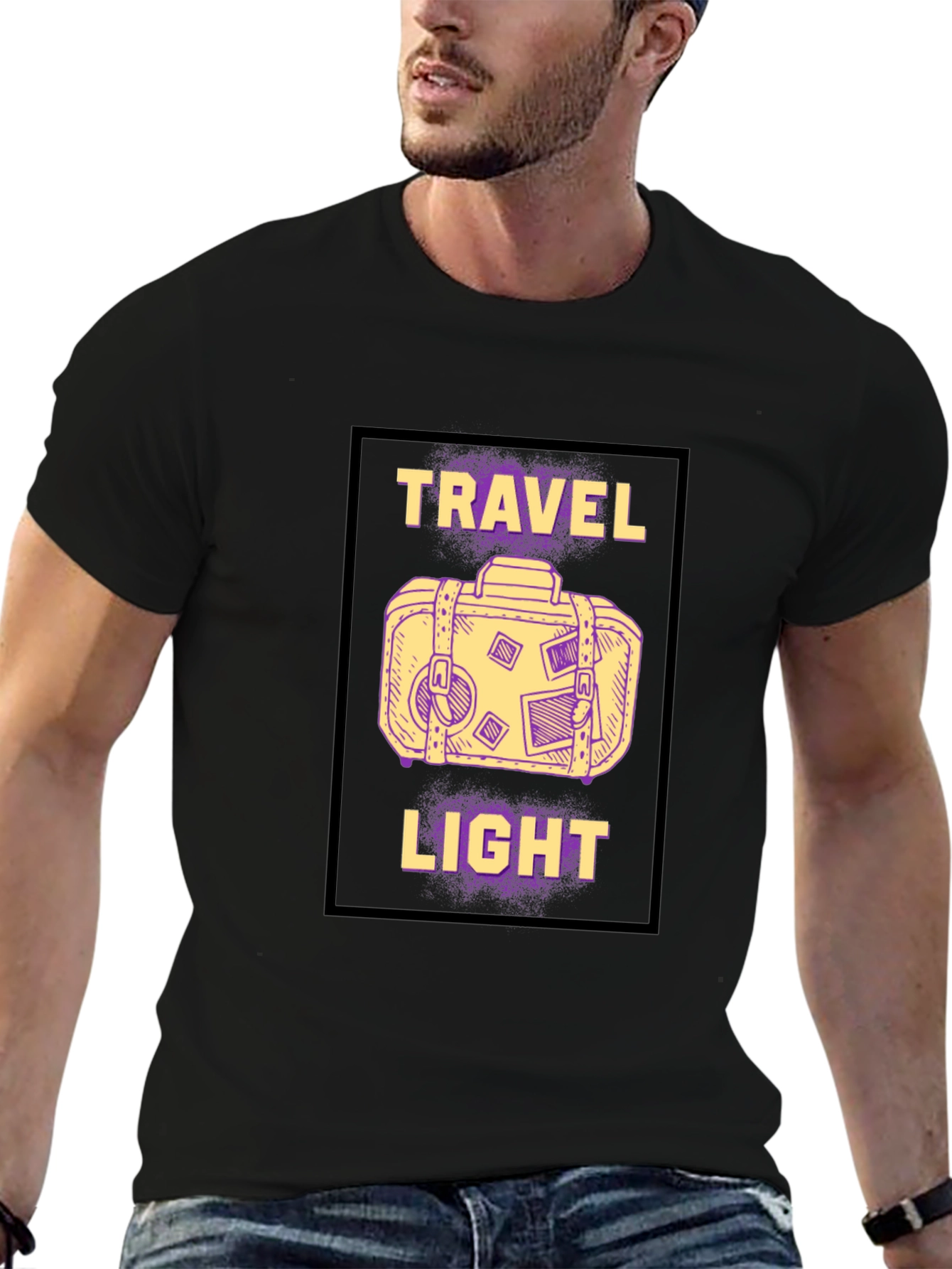 Travel Light Graphic Tee - Black T-Shirt