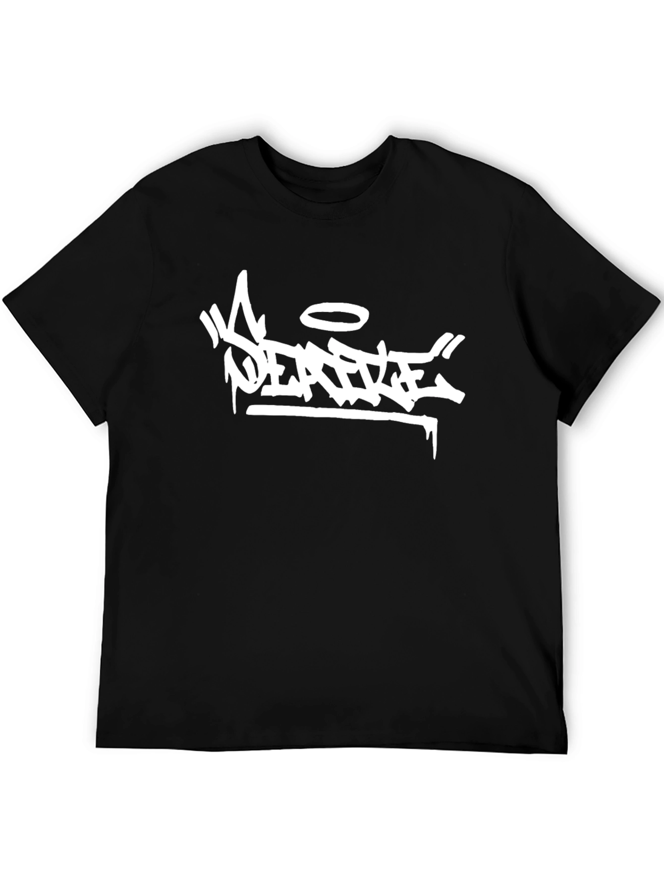 Urban Graffiti Style Black T-Shirt