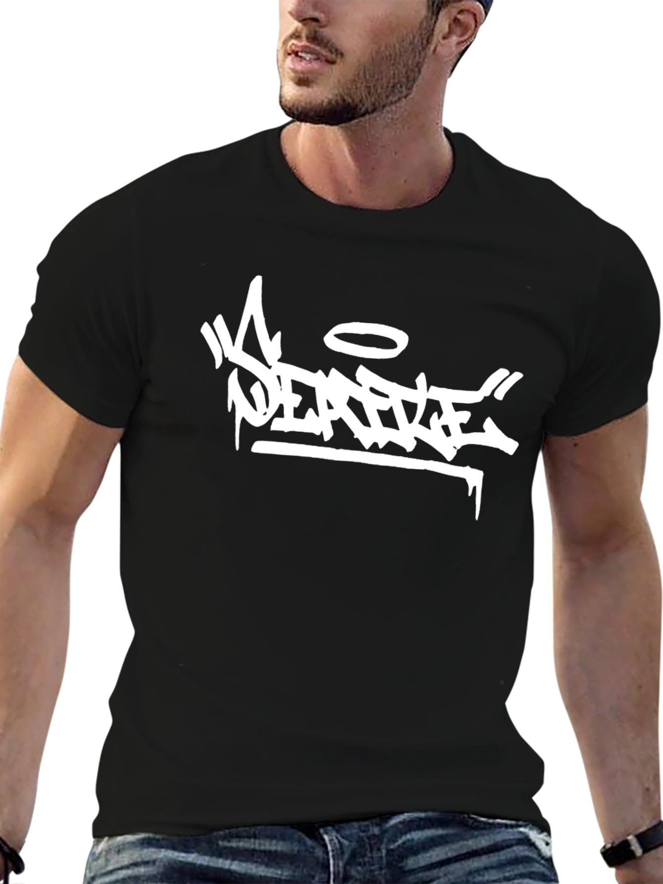 Urban Graffiti Style Black T-Shirt