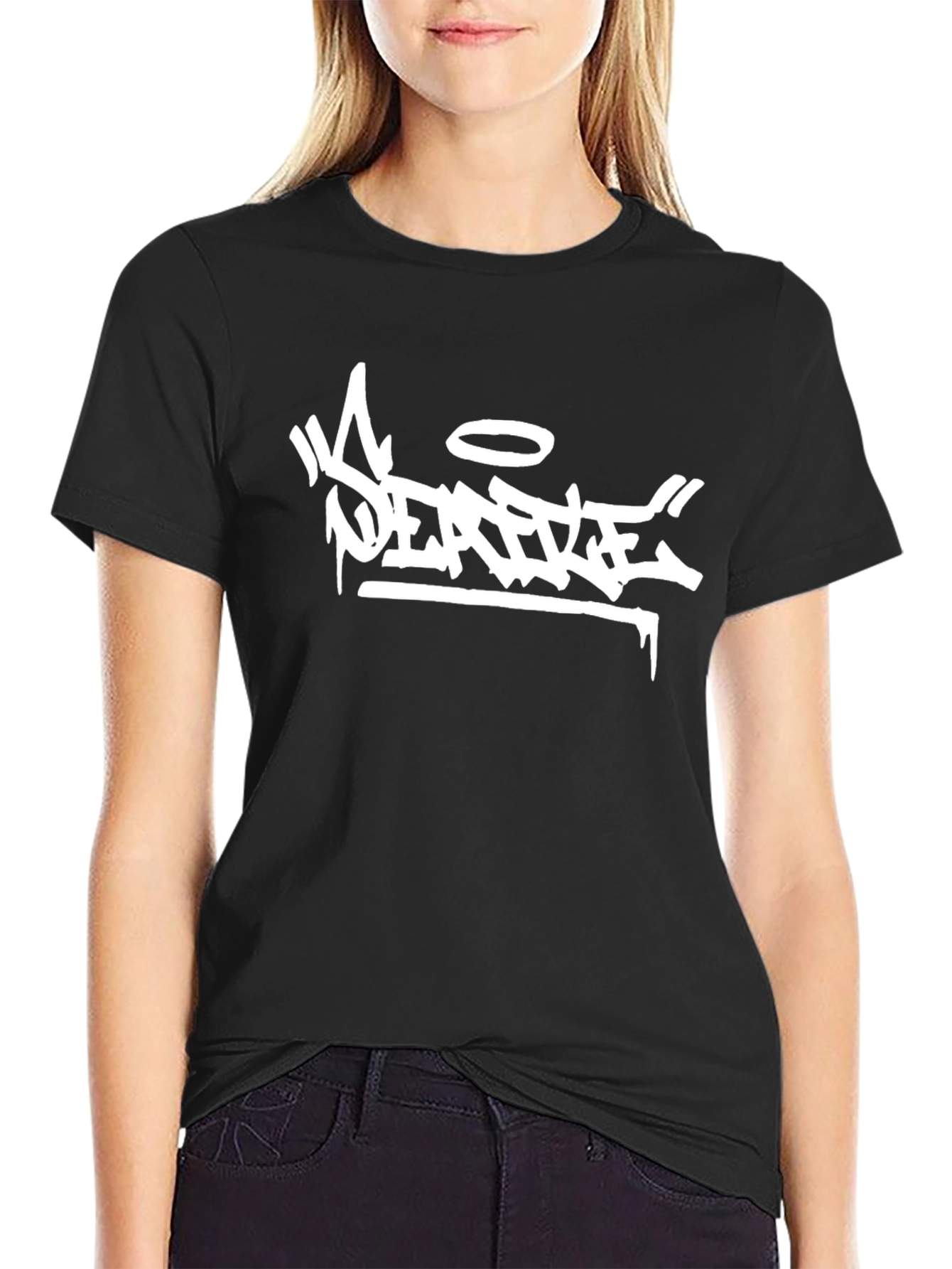 Urban Graffiti Style Black T-Shirt