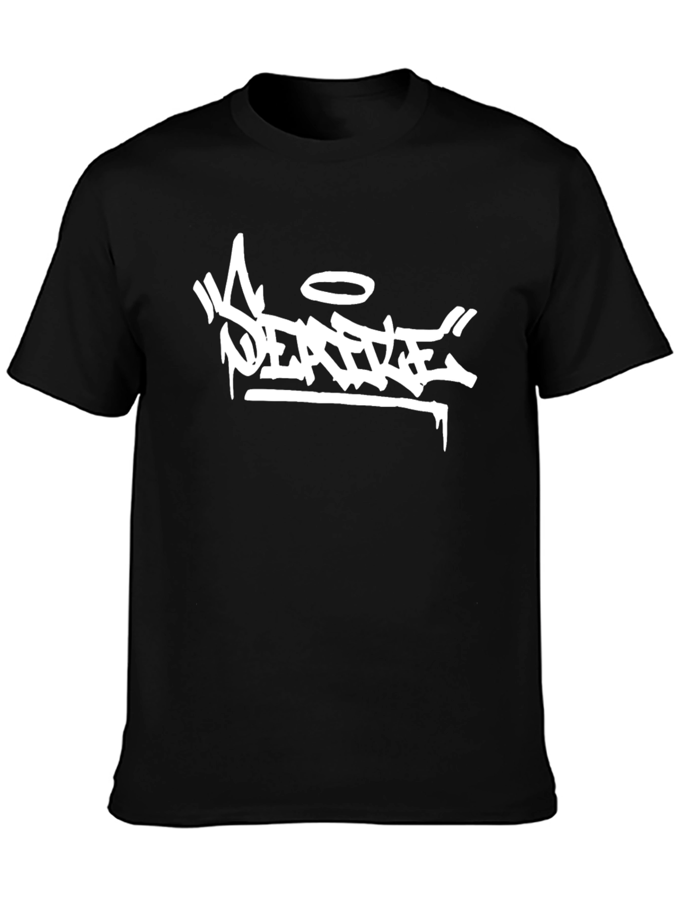 Urban Graffiti Style Black T-Shirt