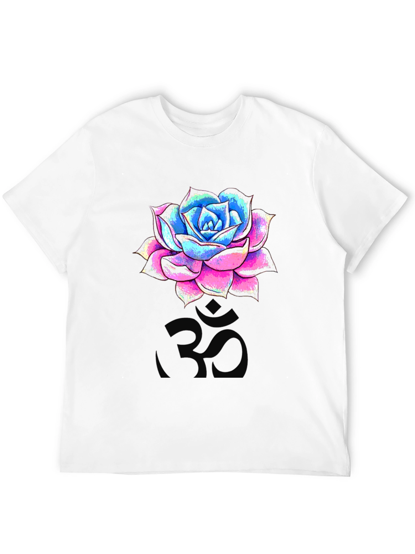 Floral Om T-Shirt - Mens Black Graphic Tee