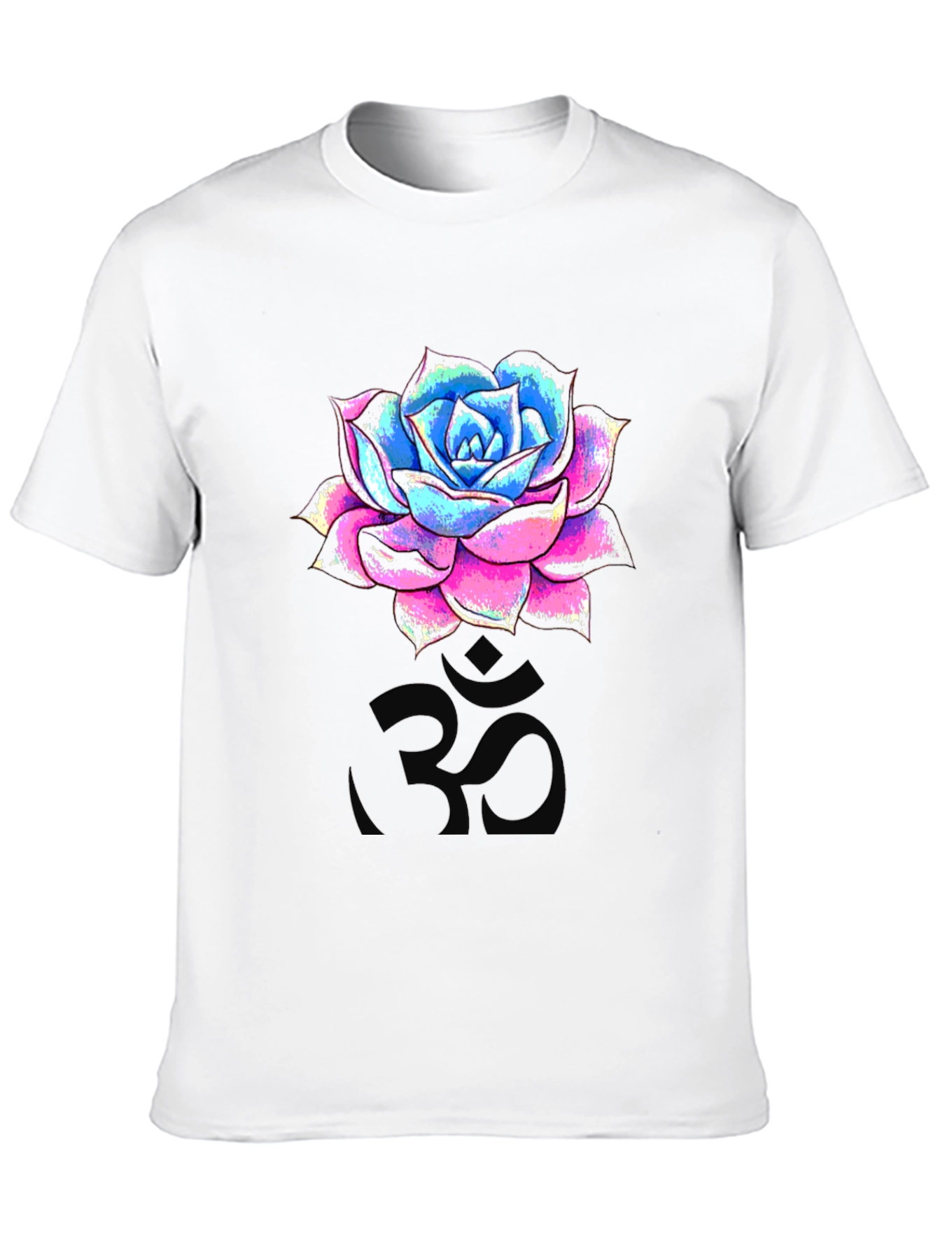 Floral Om T-Shirt - Mens Black Graphic Tee