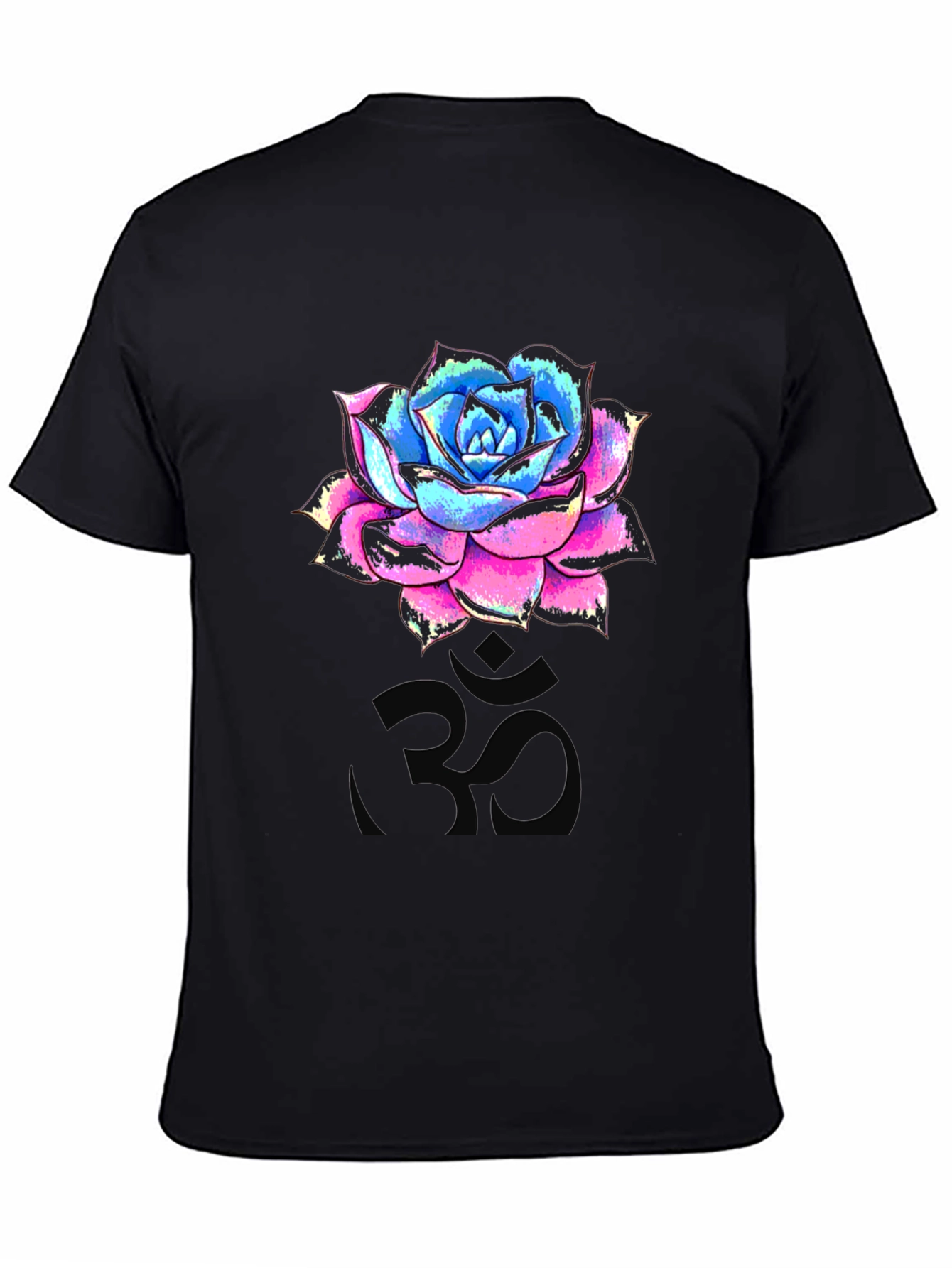 Floral Om T-Shirt - Mens Black Graphic Tee