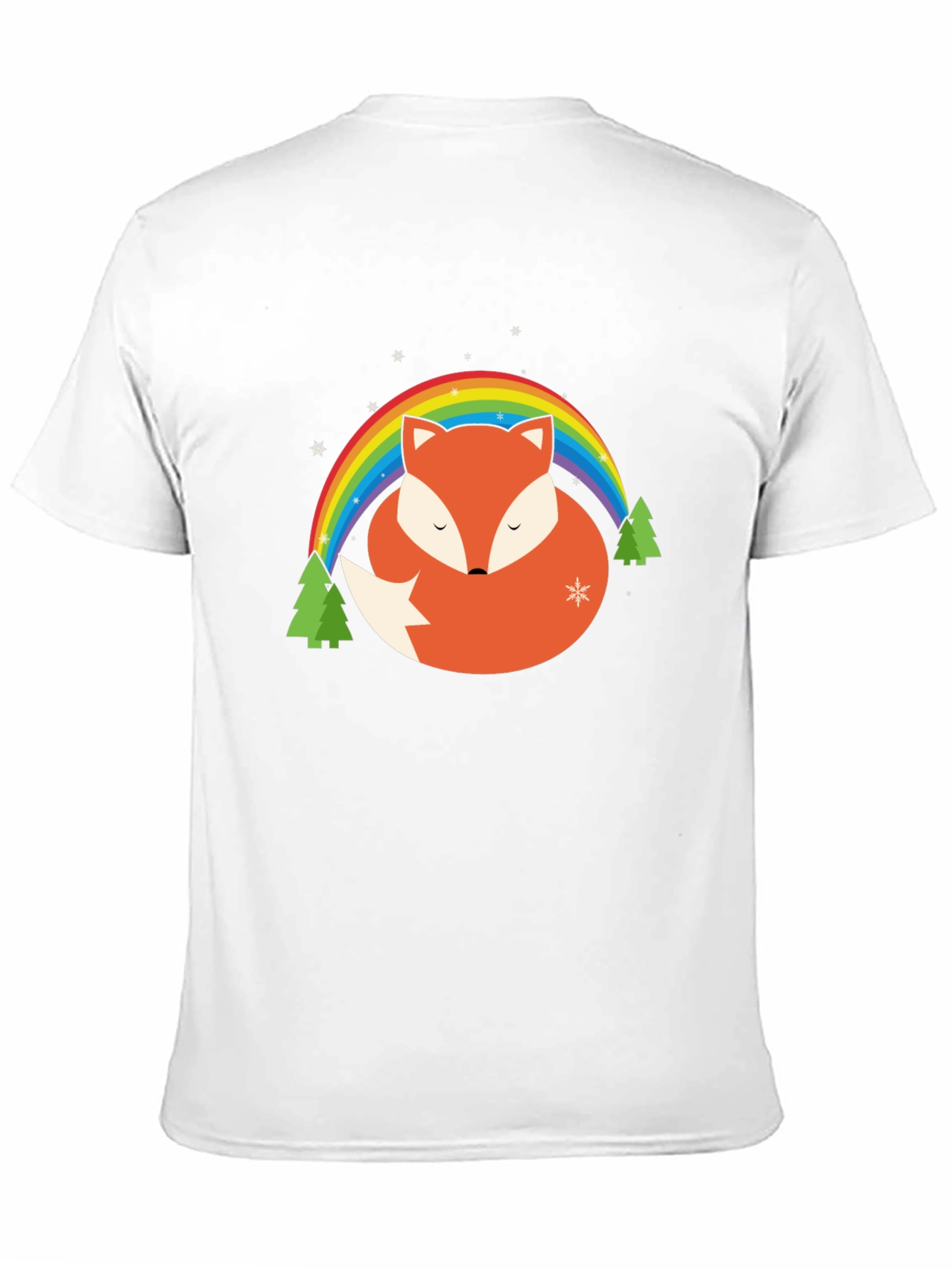 Fox Rainbow Graphic Tee - Black Cotton Blend Shirt