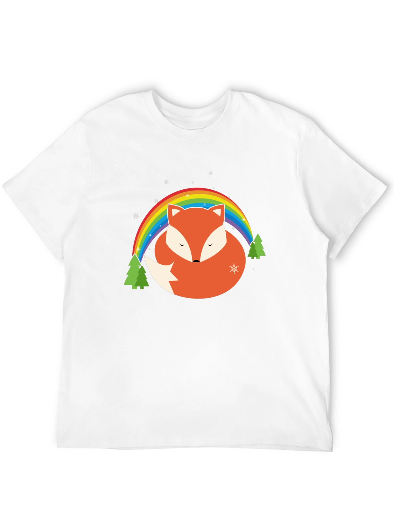 Fox Rainbow Graphic Tee - Black Cotton Blend Shirt