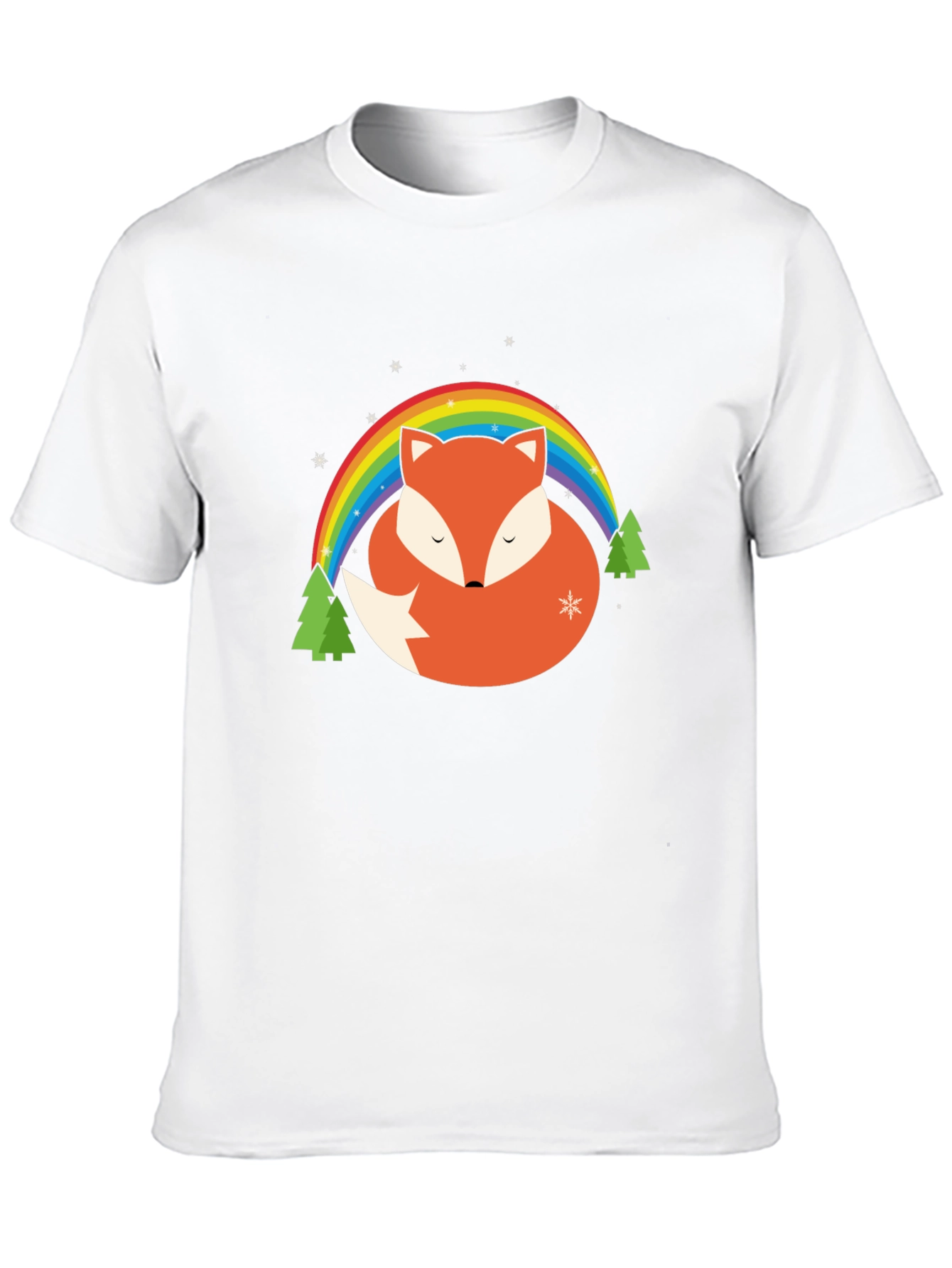 Fox Rainbow Graphic Tee - Black Cotton Blend Shirt
