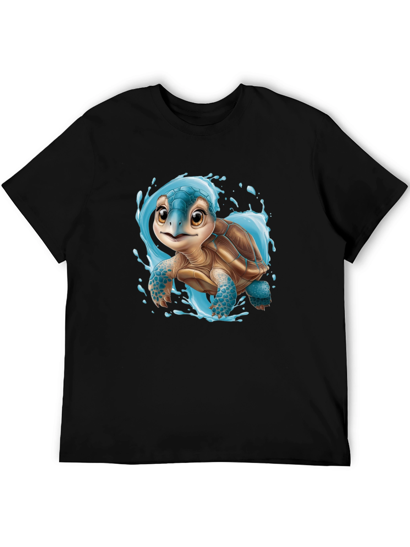 Cute Turtle Graphic Tee - Black Unisex T-Shirt