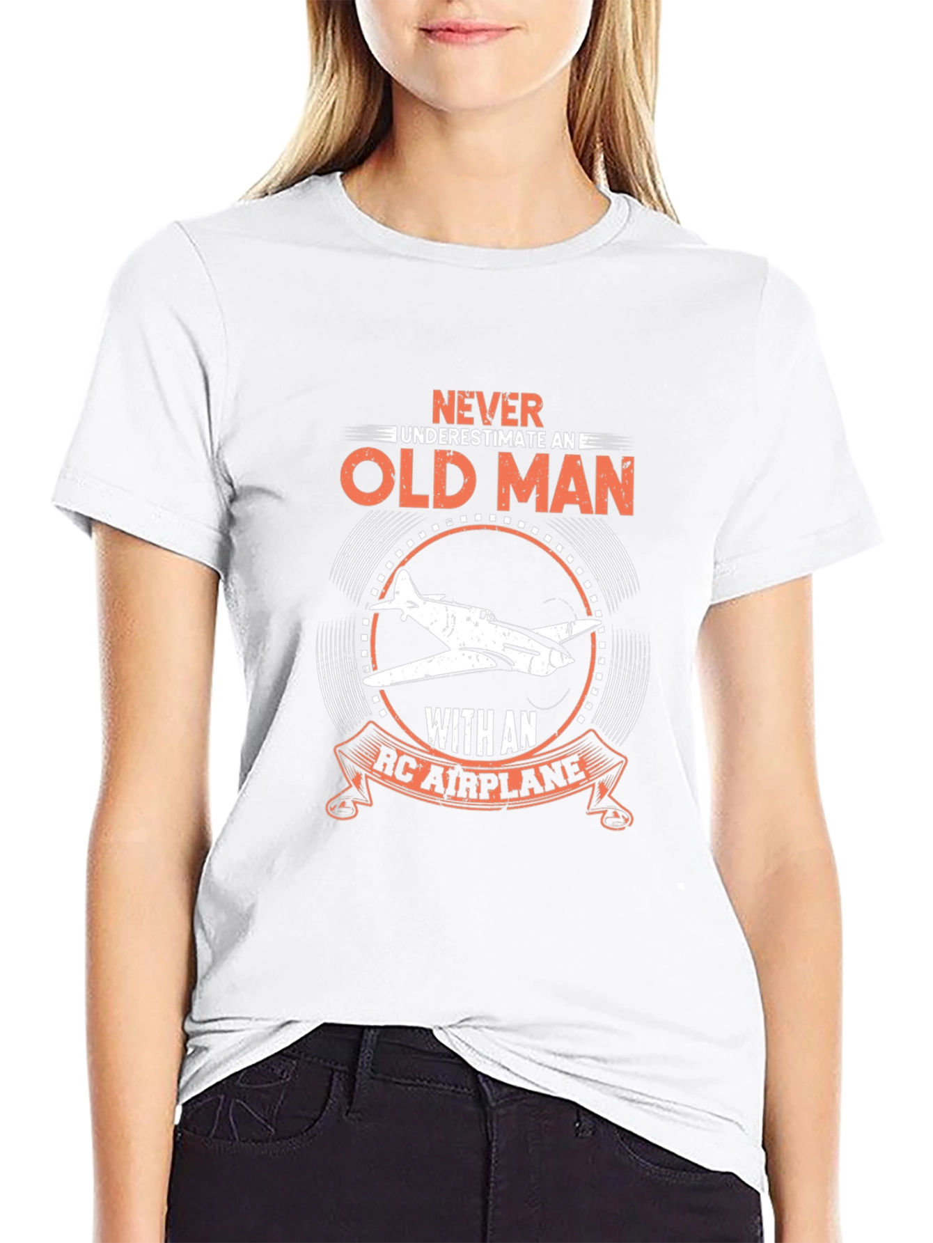 Old Man RC Airplane Black T-Shirt