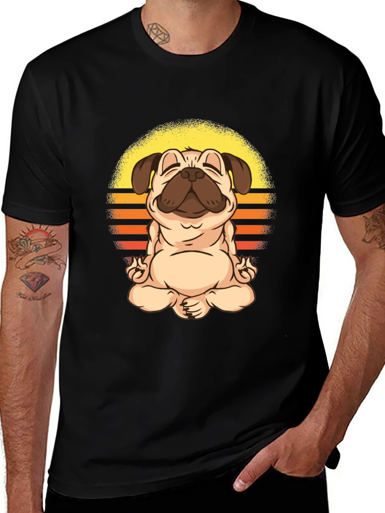 Zen Pug T-Shirt - Meditating Dog Graphic Tee