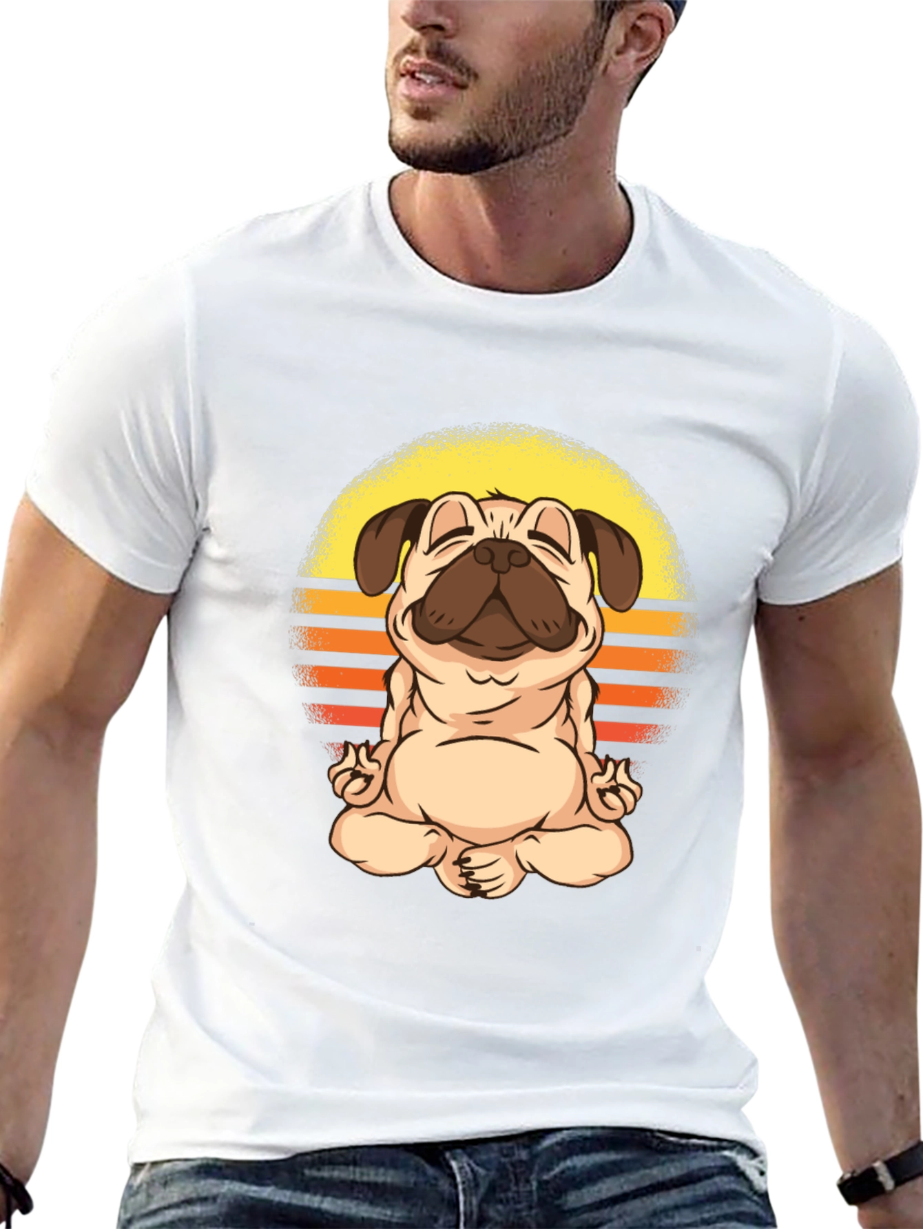 Zen Pug T-Shirt - Meditating Dog Graphic Tee