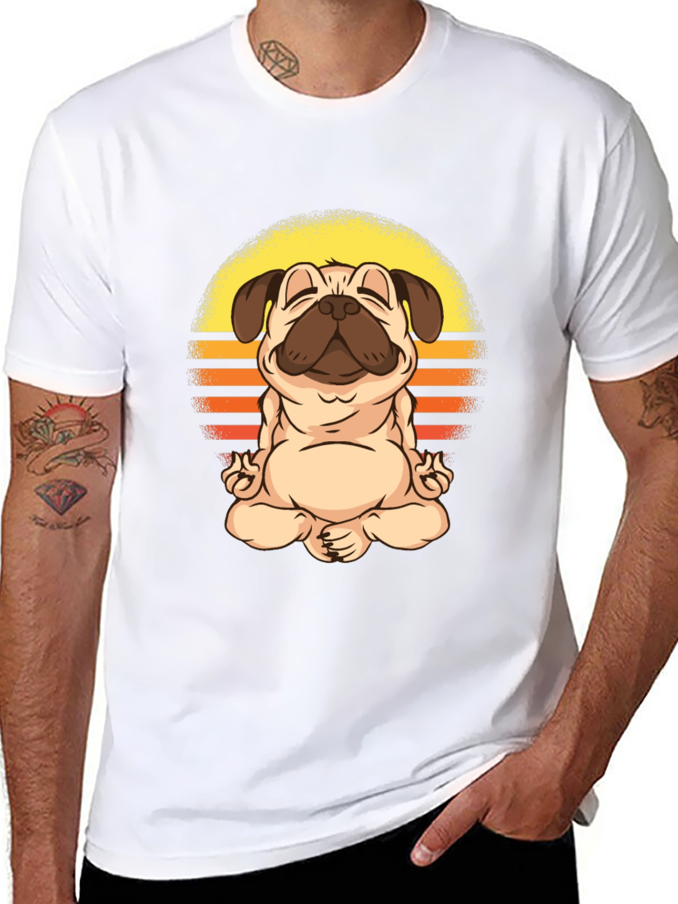 Zen Pug T-Shirt - Meditating Dog Graphic Tee