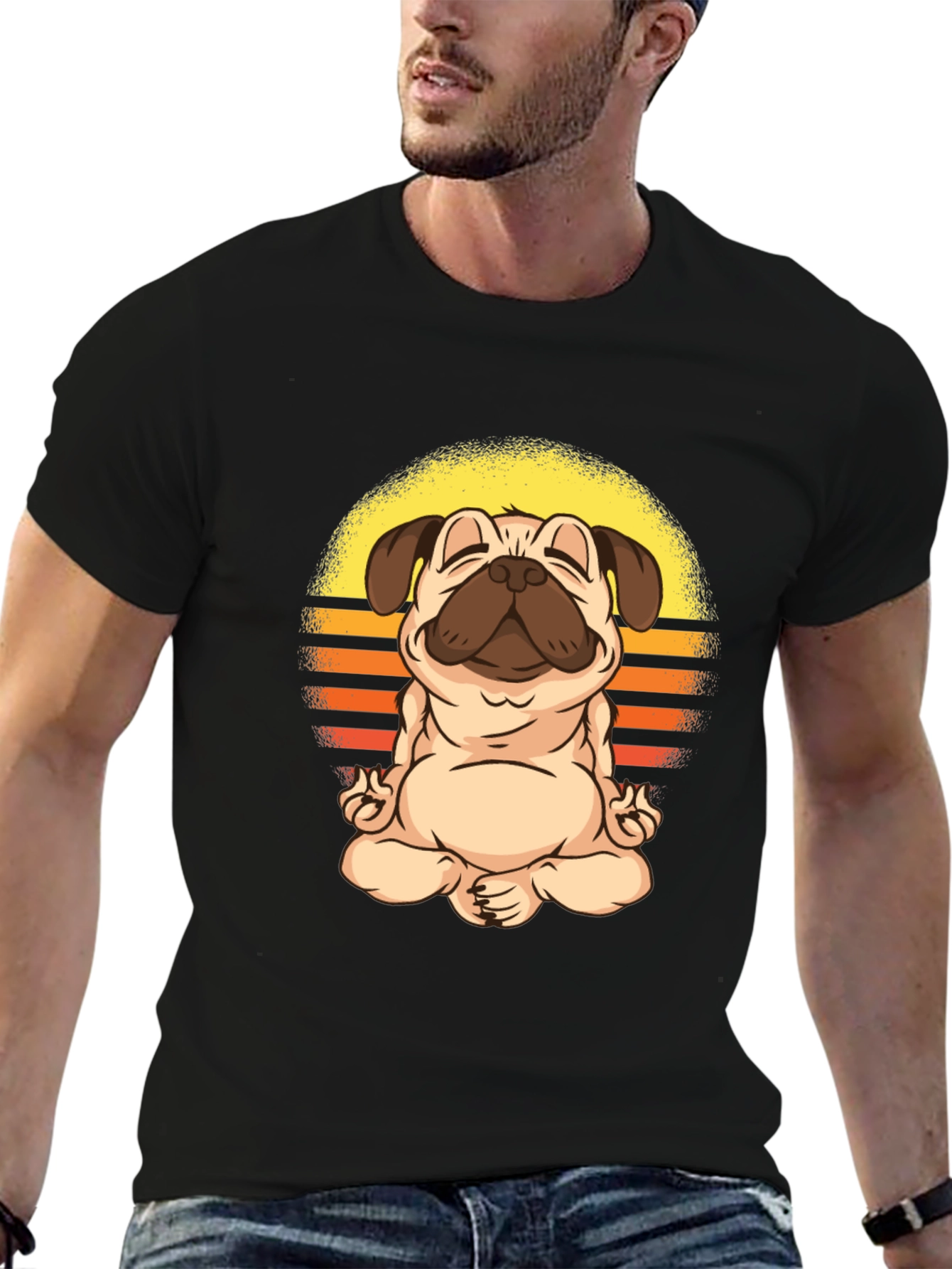 Zen Pug T-Shirt - Meditating Dog Graphic Tee